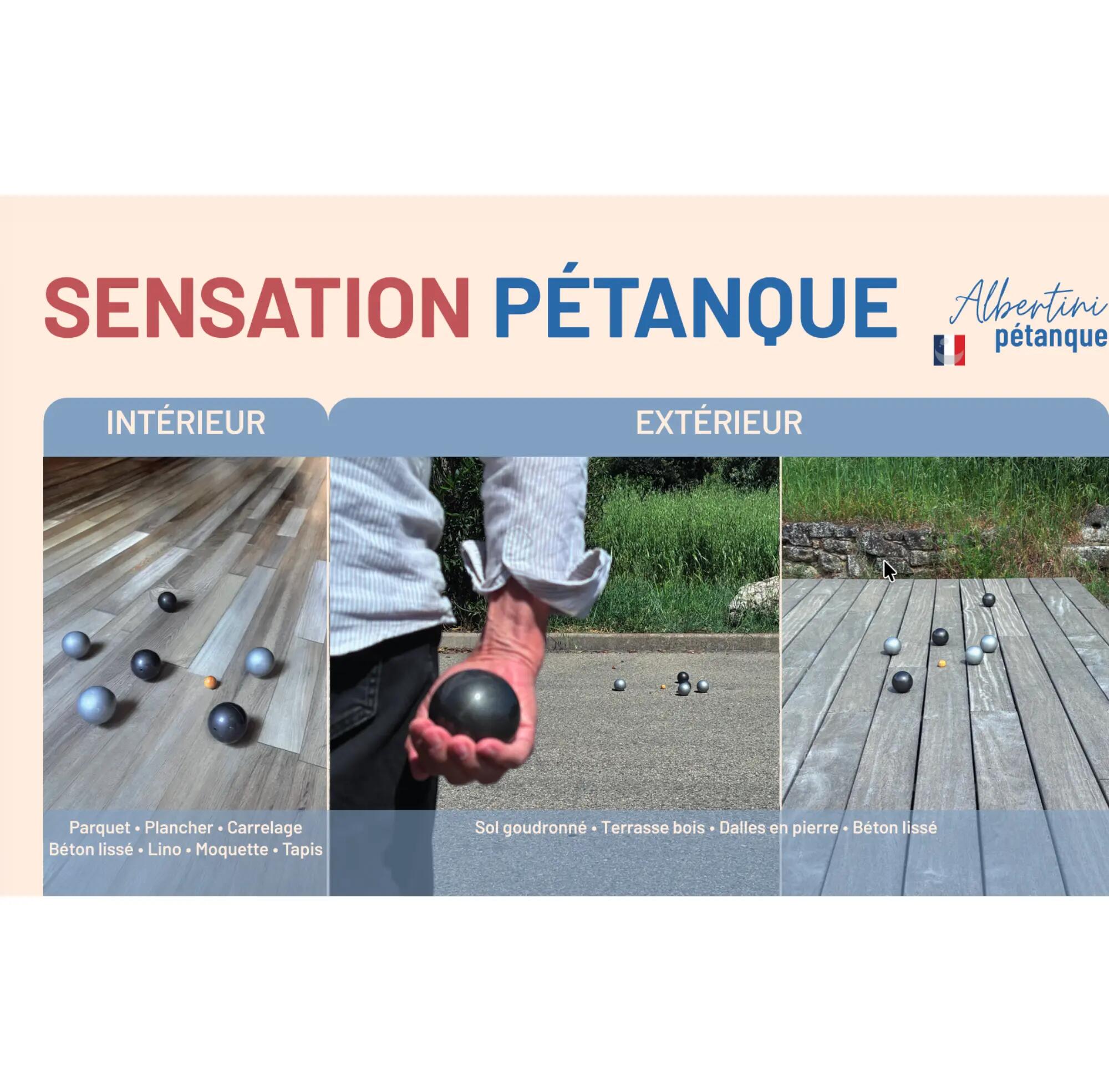 KIT 6 BOULES PETANQUE SOUPLES INTERIEUR EXTERIEUR 4/5