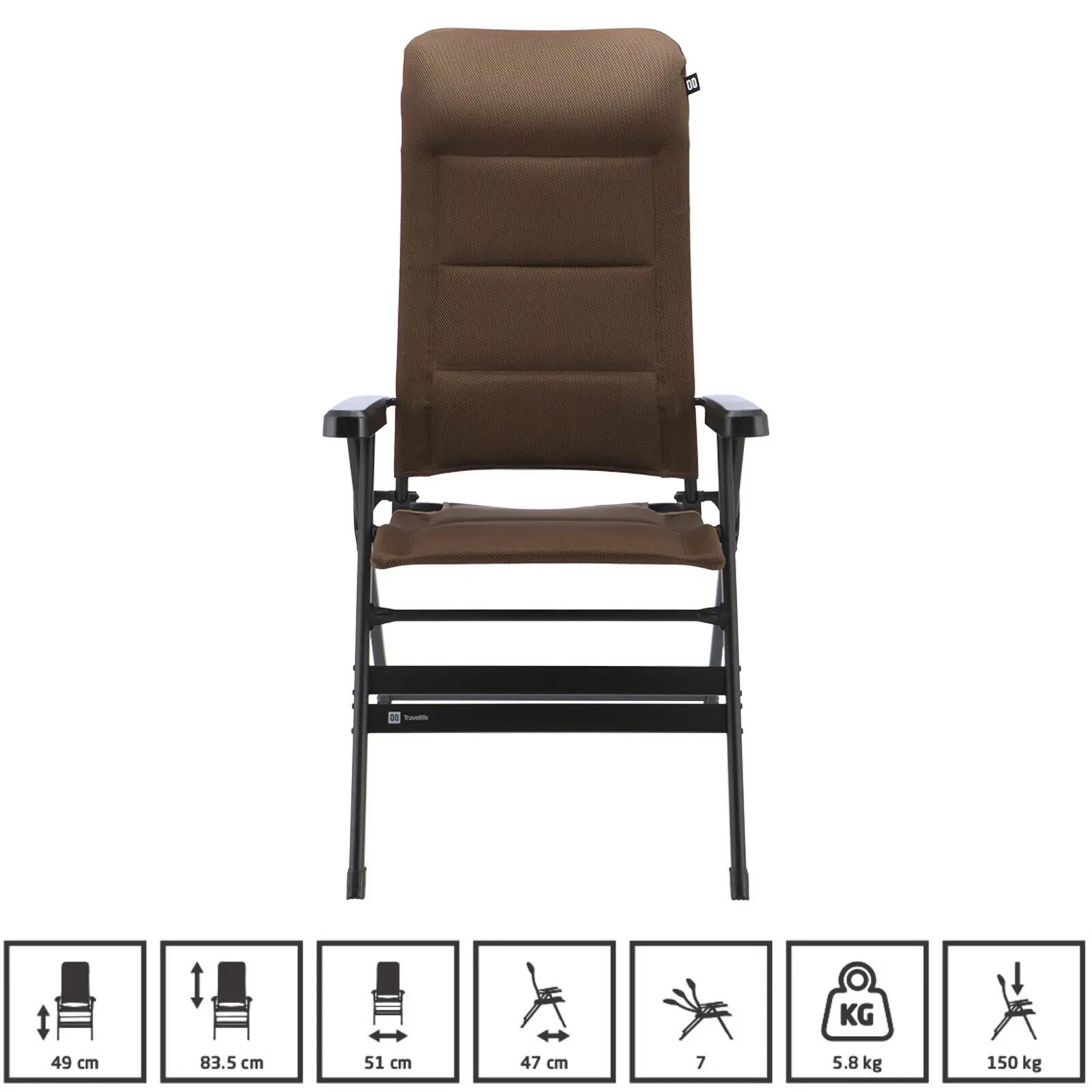 Silla de camping Barletta Comfort XL plegable ajustable aluminio 150 kg 2/7