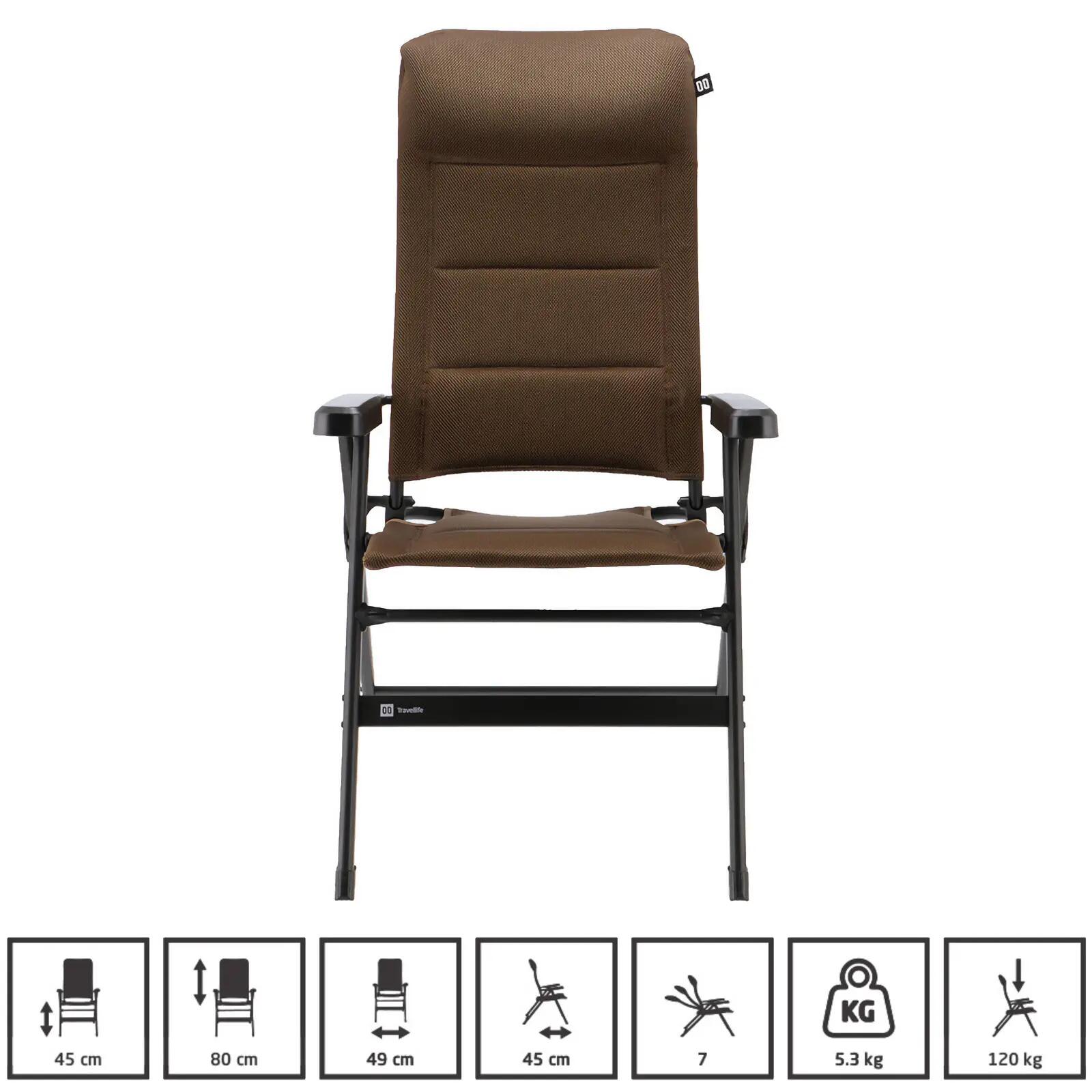 Sedia da campeggio Barletta Comfort L pieghevole regolabile alluminio 120 kg 2/7