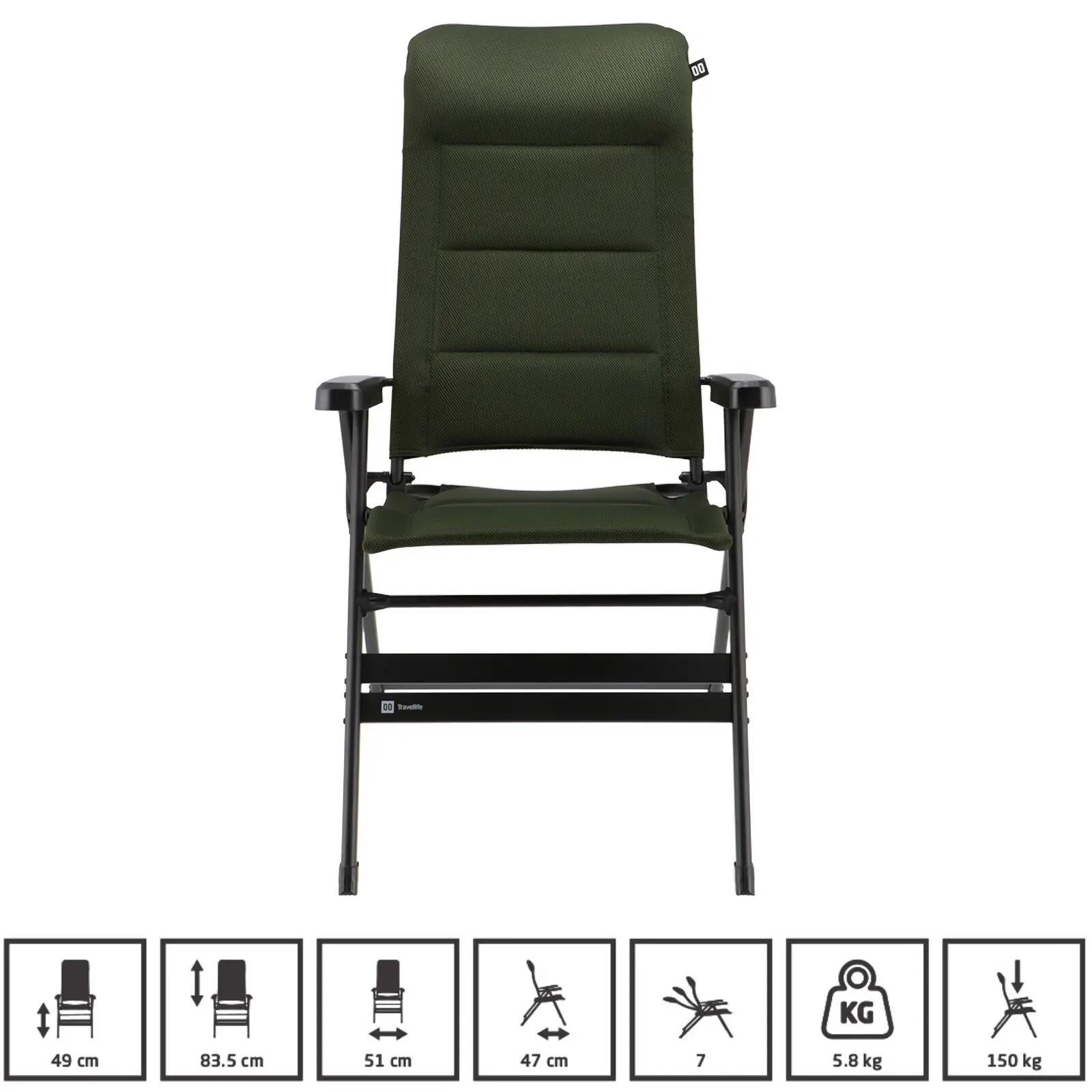 Sedia da campeggio Barletta Comfort XL pieghevole regolabile alluminio 150 kg 2/7