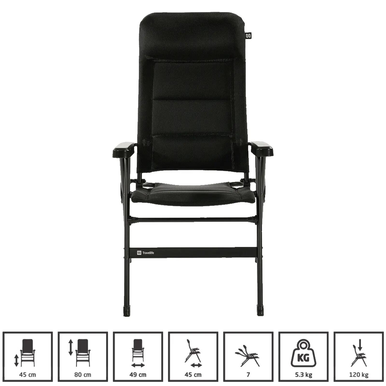 Sedia da campeggio Barletta Comfort L pieghevole regolabile alluminio 120 kg 2/7