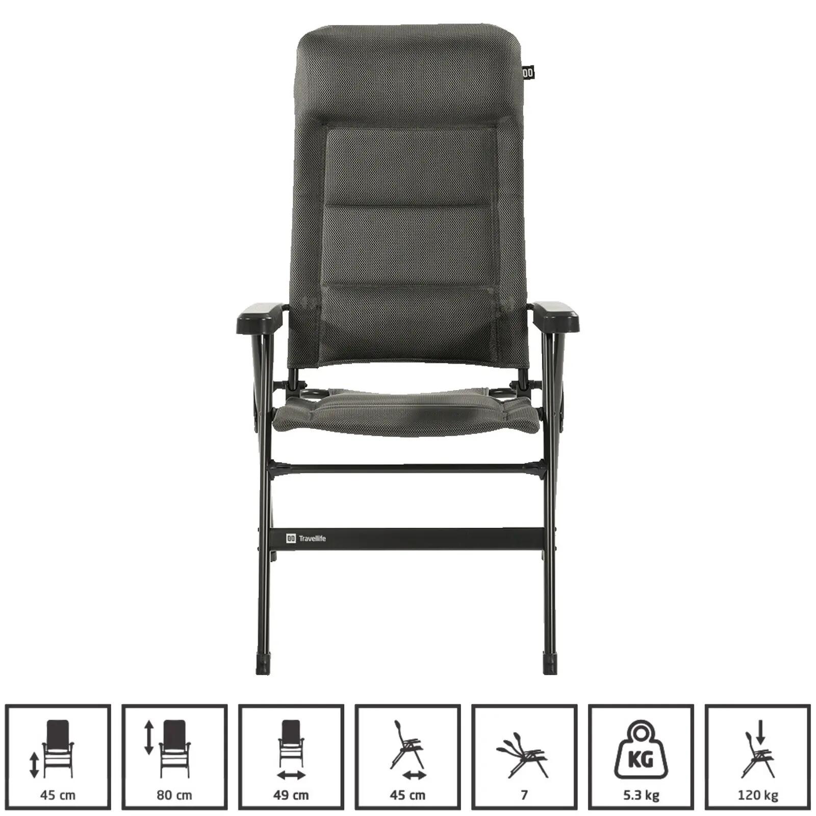 Sedia da campeggio Barletta Comfort L pieghevole regolabile alluminio 120 kg 2/7