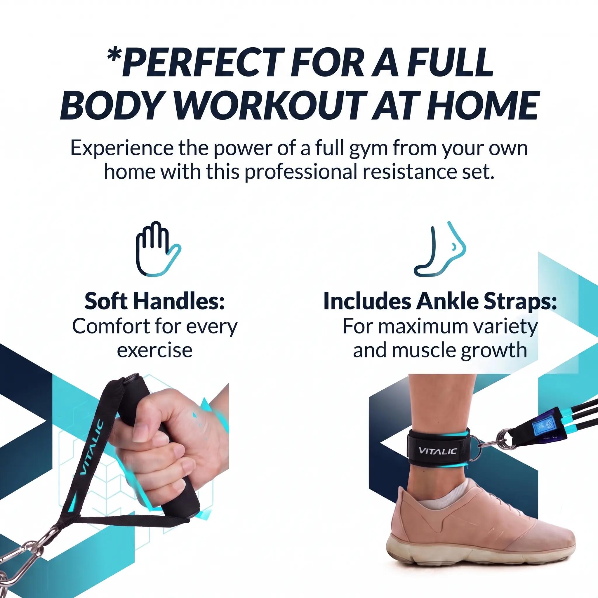 Weerstandsbanden set met Handvatten - Resistance Fitness elastiek - Booty Band 3/7