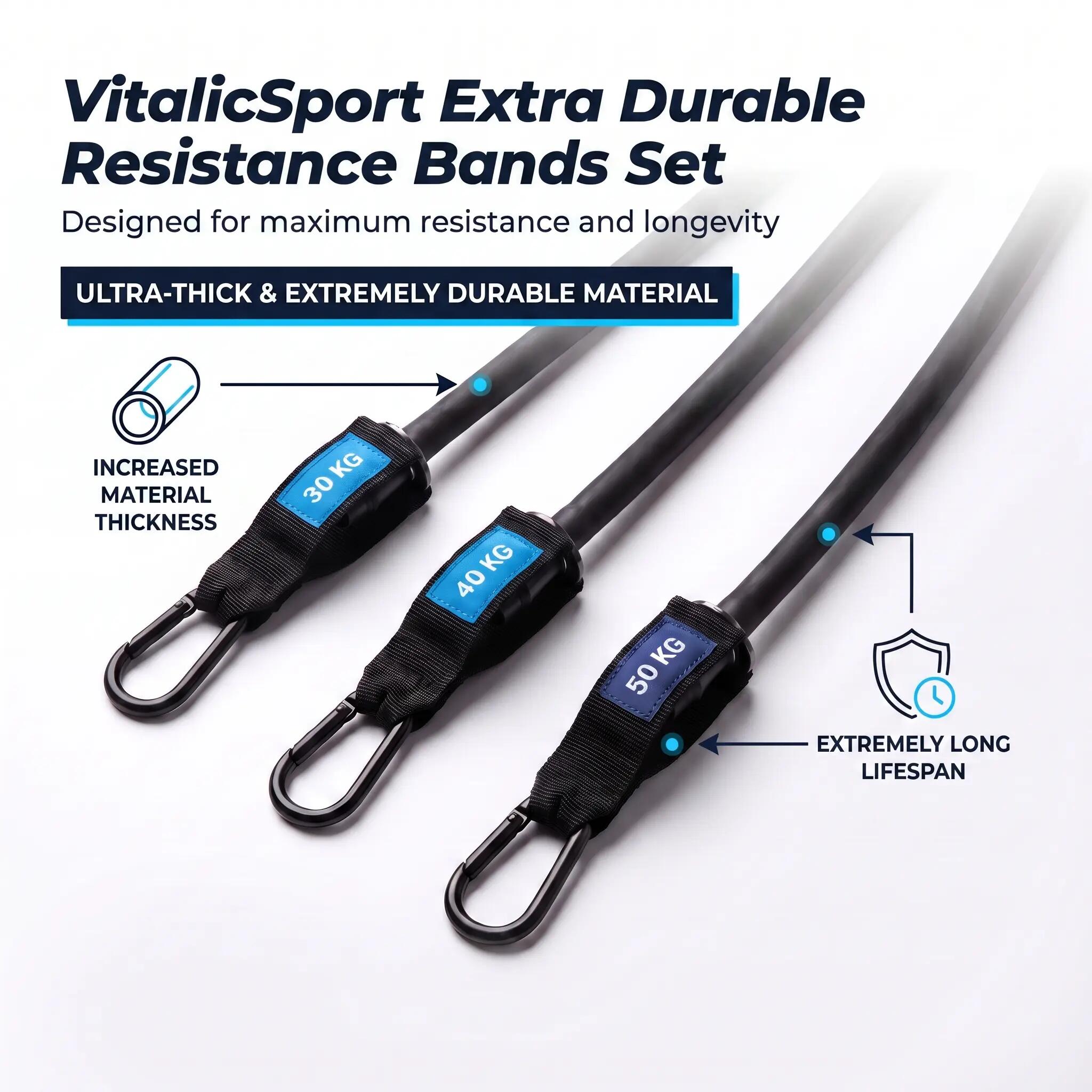 Weerstandsbanden set met Handvatten - Resistance Fitness elastiek - Booty Band 2/7