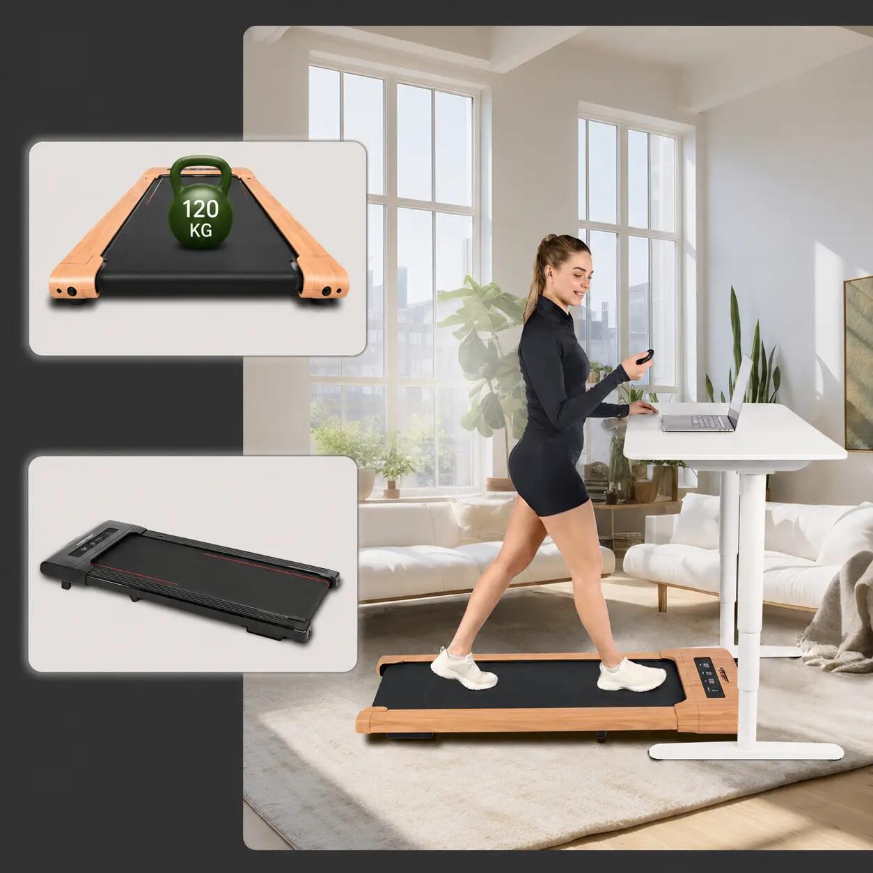 Walking Pad mit Steigung - bis 6 km/h - LED - Bluetooth - Fernbed. - 4.2 7/13