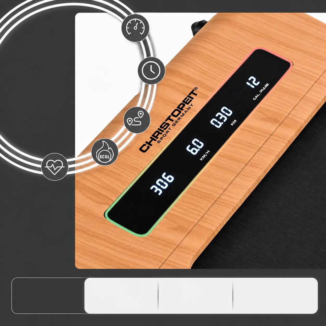 Walking Pad mit Steigung - bis 6 km/h - LED - Bluetooth - Fernbed. - 4.2 5/13