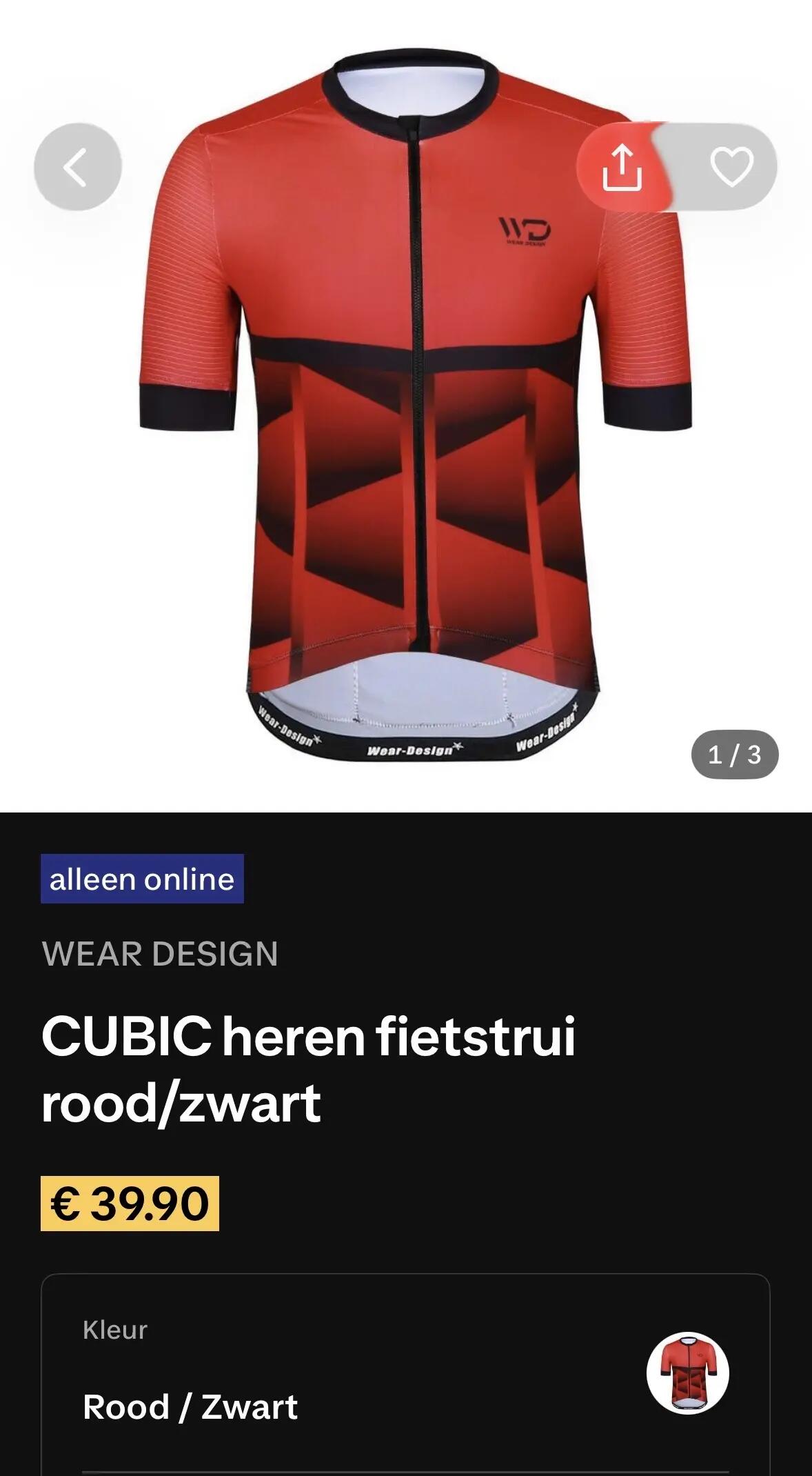Tussen Particulieren - Cubic heren fietstrui rood/zwart 4/6