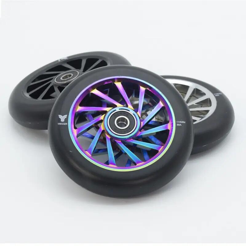 Freestyle Scooter Wielen Trigger Star 110mm 88A Neochrome Zwart x2 2/3