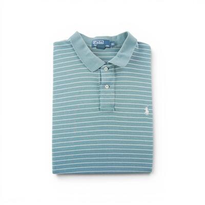 Tweedehands - polo ralph lauren heren polo korte mouw blauw - zeer goede staat