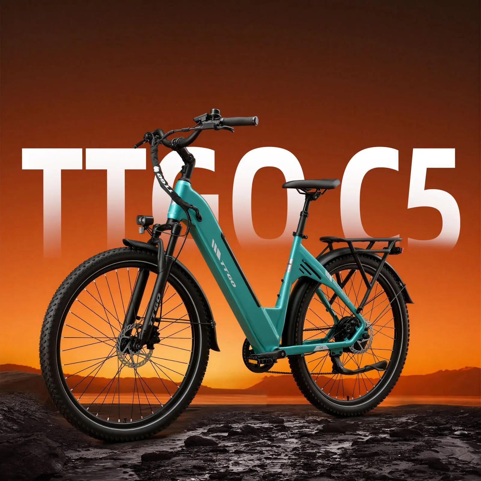 Elektrische fiets voor volwassenen TTGO C5 batterij 48V 13.5Ah band 27,5 inch 5/15