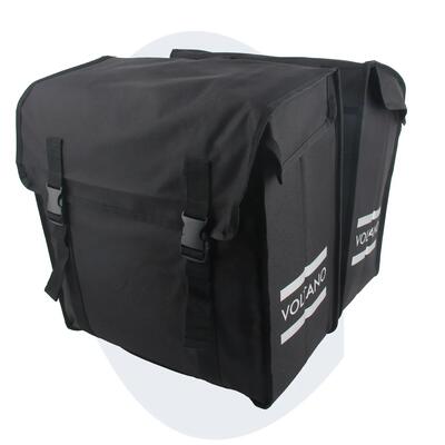 Voltano dubbele fietstas xxl - zwart - 60 liter