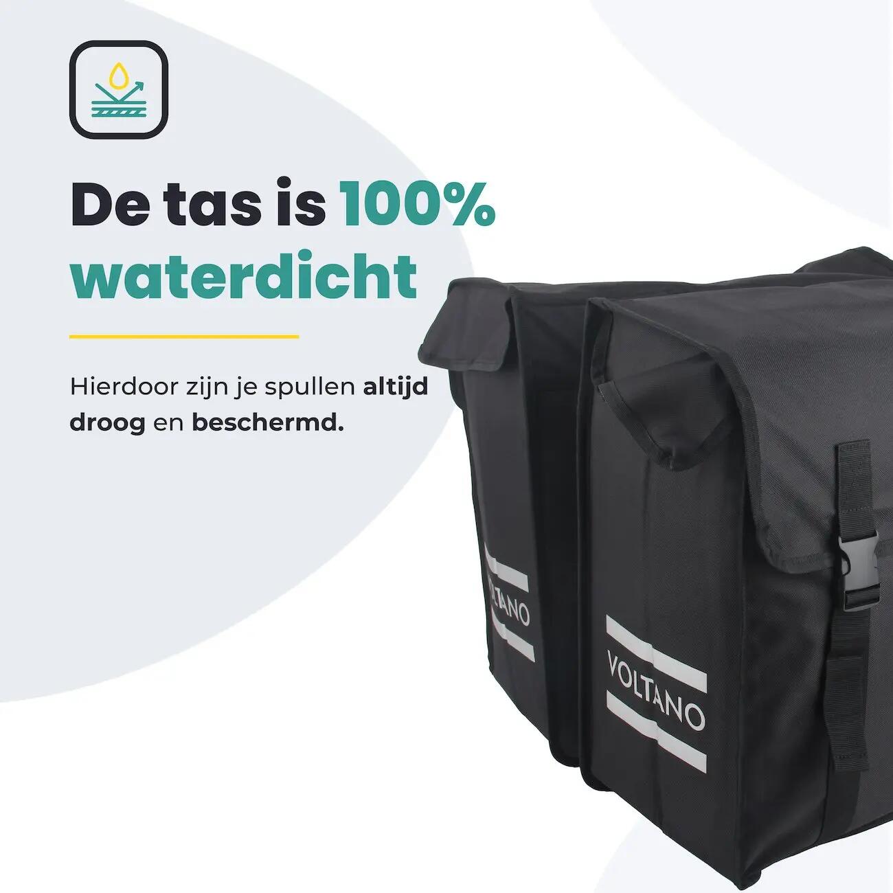 Voltano Dubbele Fietstas XXL - Zwart - 60 Liter 7/7