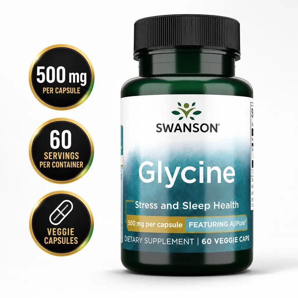 Swanson Glycine 500mg 60 Vege Caps