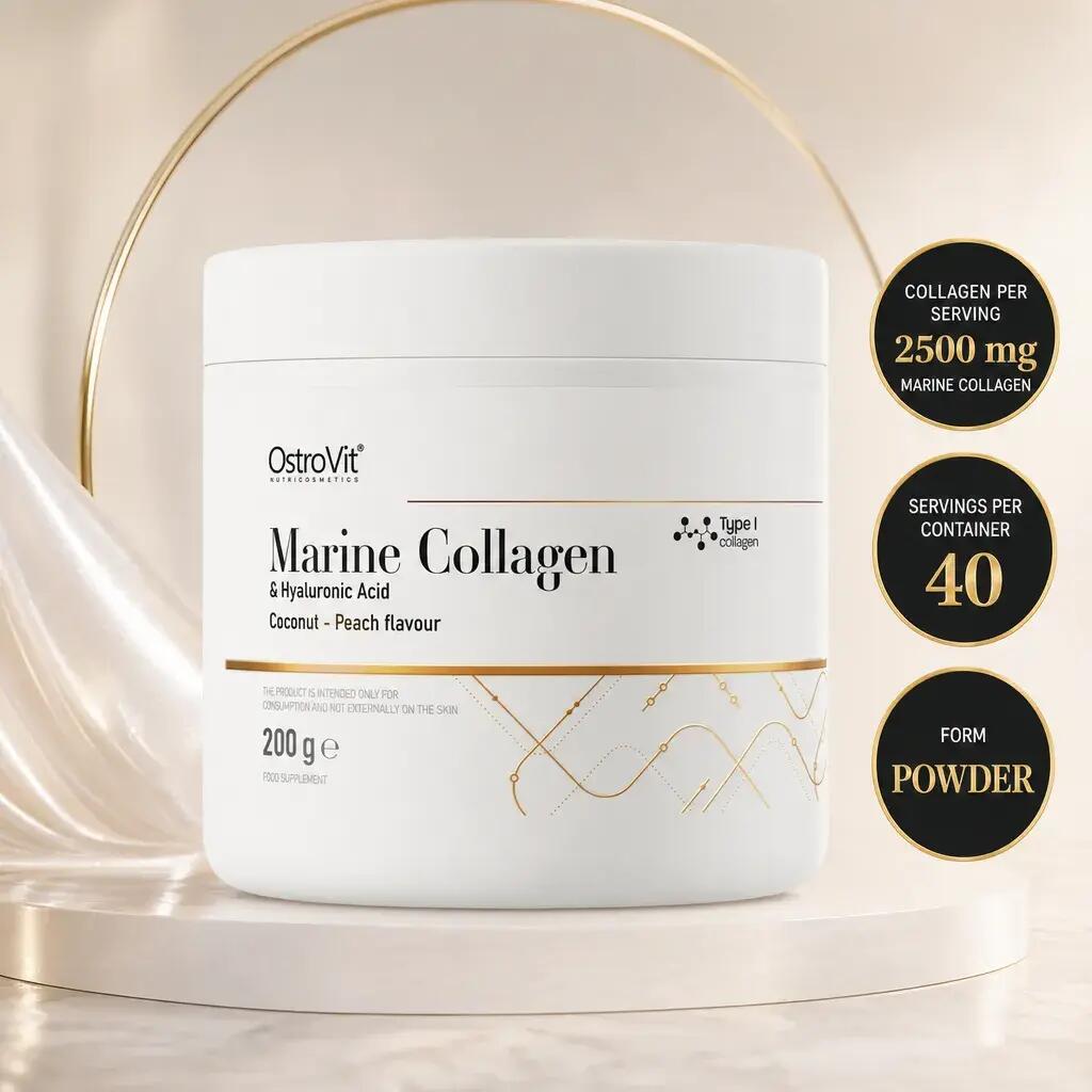 OstroVit Marine Collagen With Hyaluronic Acid And Vitamin C200g Coconut And Peac