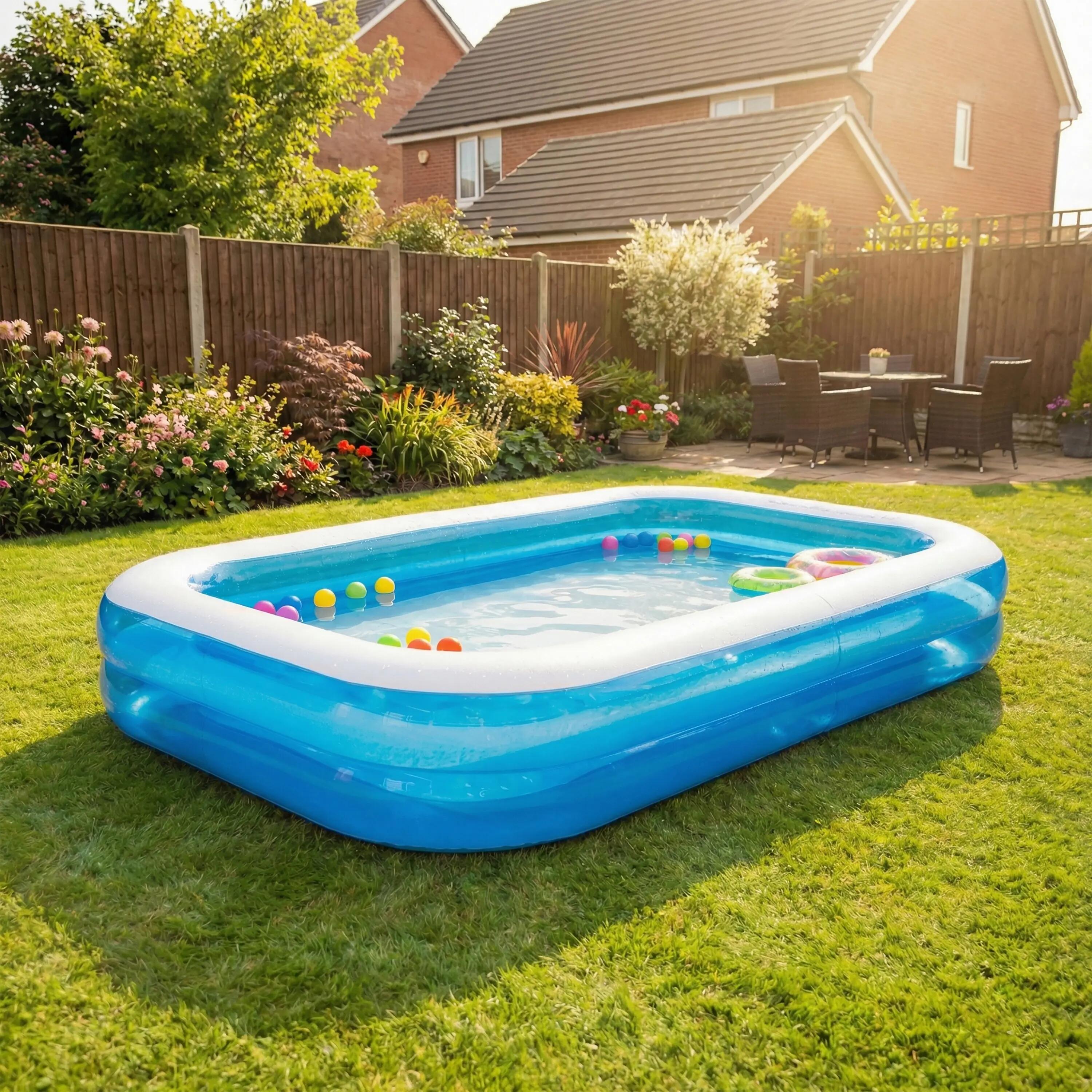 SunClub Planschbecken aufblasbarer Pool "Blau" 305x183x50 cm 3/7