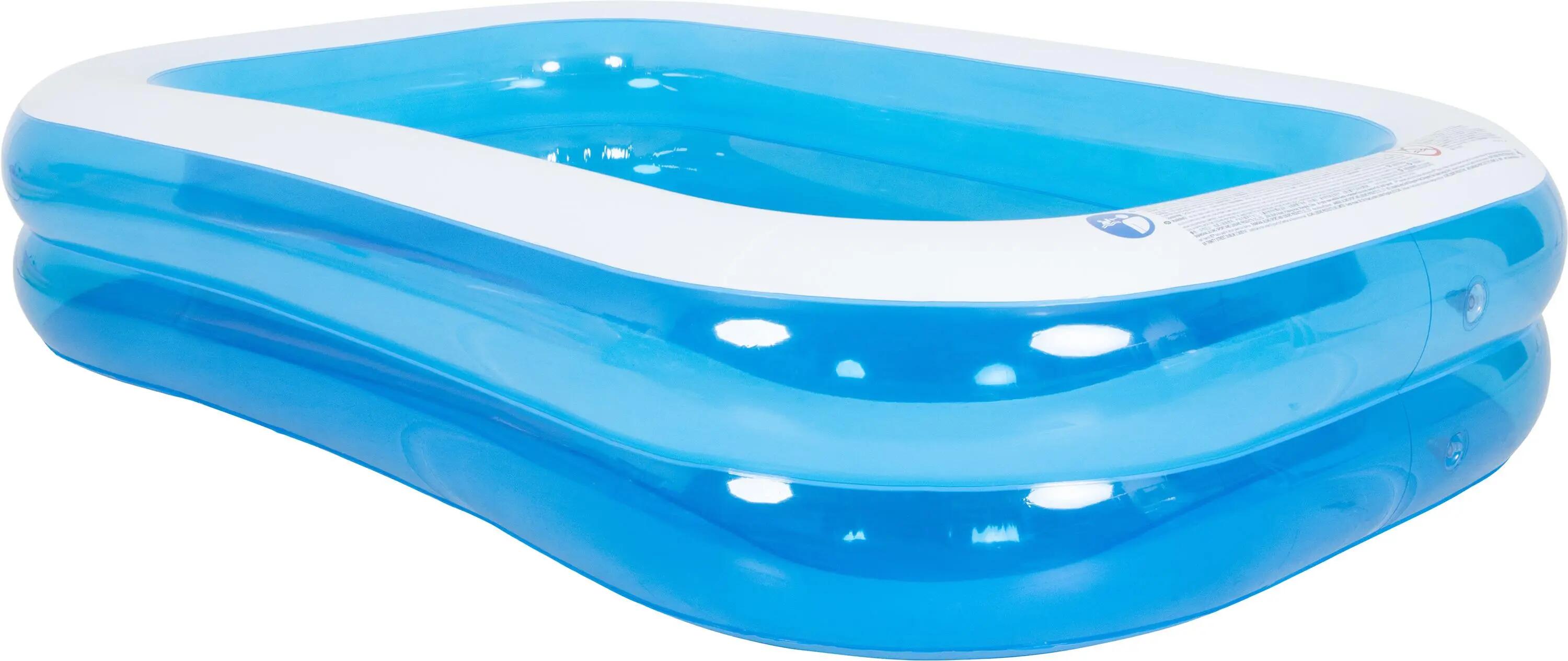 Planschbecken Familienpool rechteckig 262x175x50cm blau, 2 Luftringe 8/8