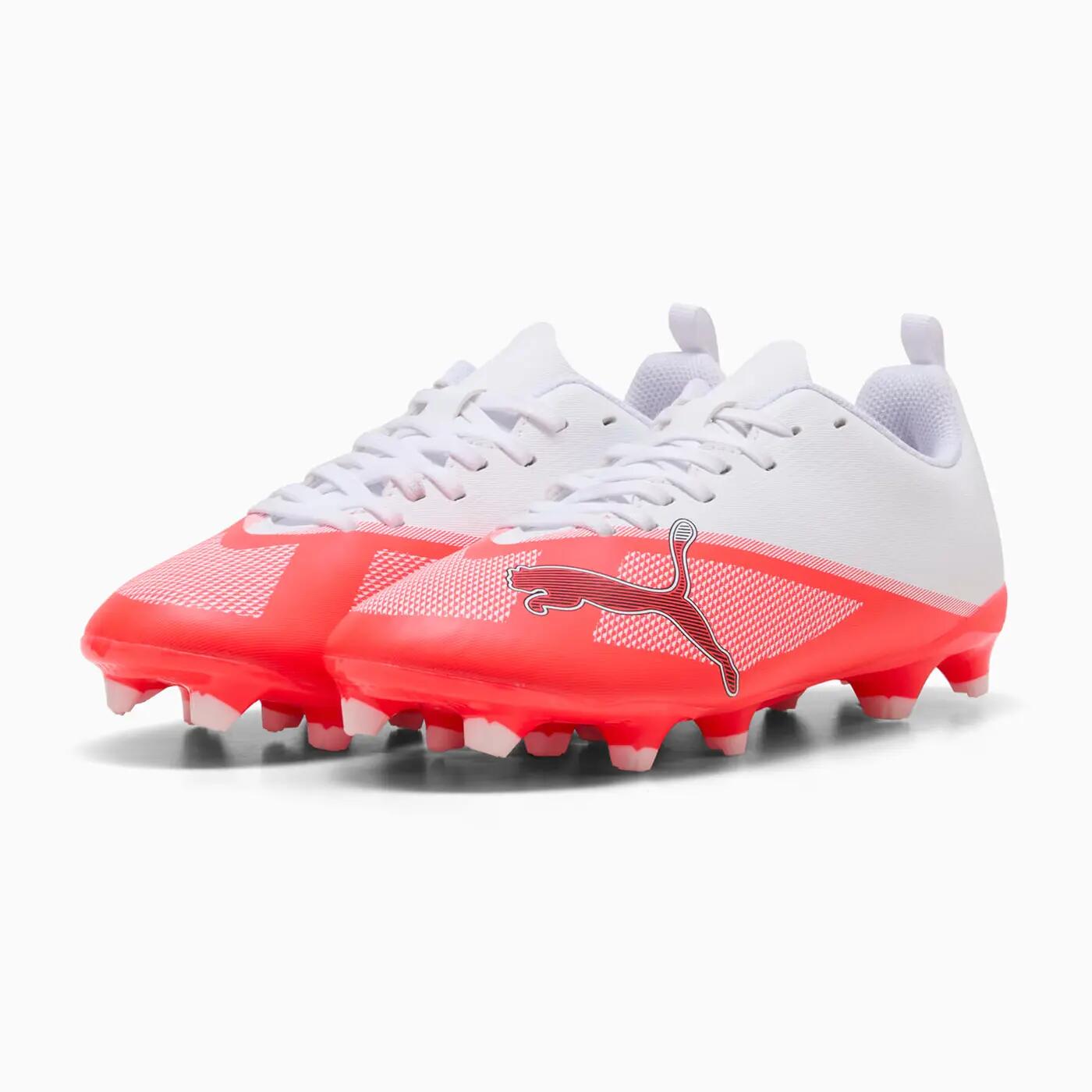 Puma Ultra 7 Play FG Junior White and Red 7/14