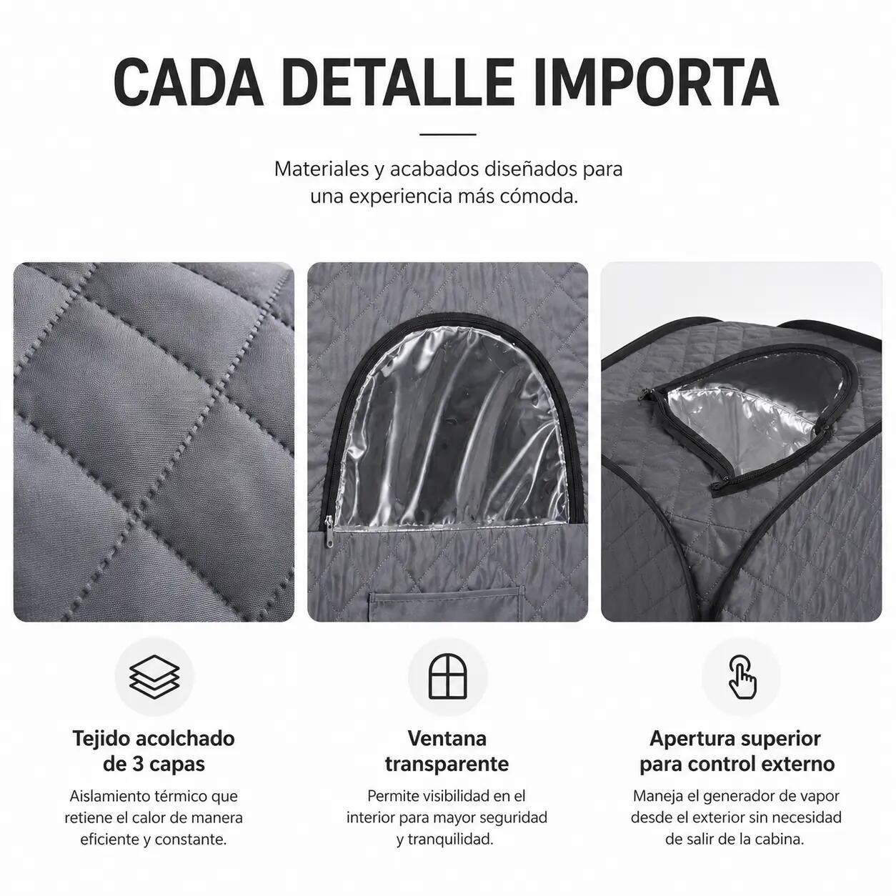 Sauna Portatile a Vapore con Cabina Pieghevole e Generatore Indipendente 3/7