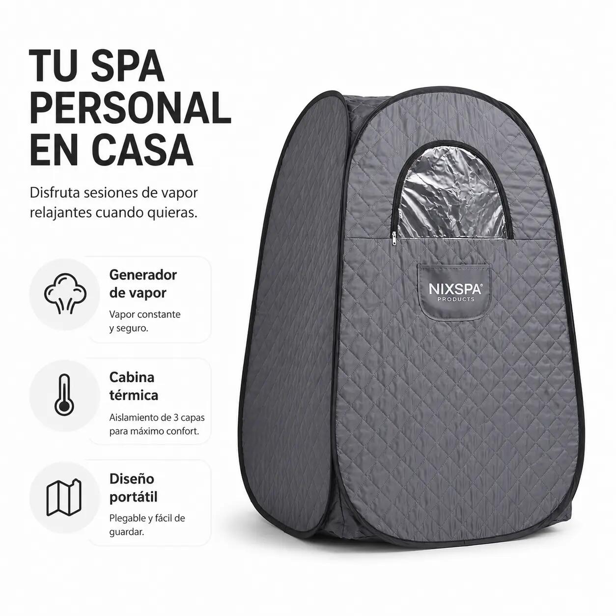 Sauna Portatile a Vapore con Cabina Pieghevole e Generatore Indipendente 2/7