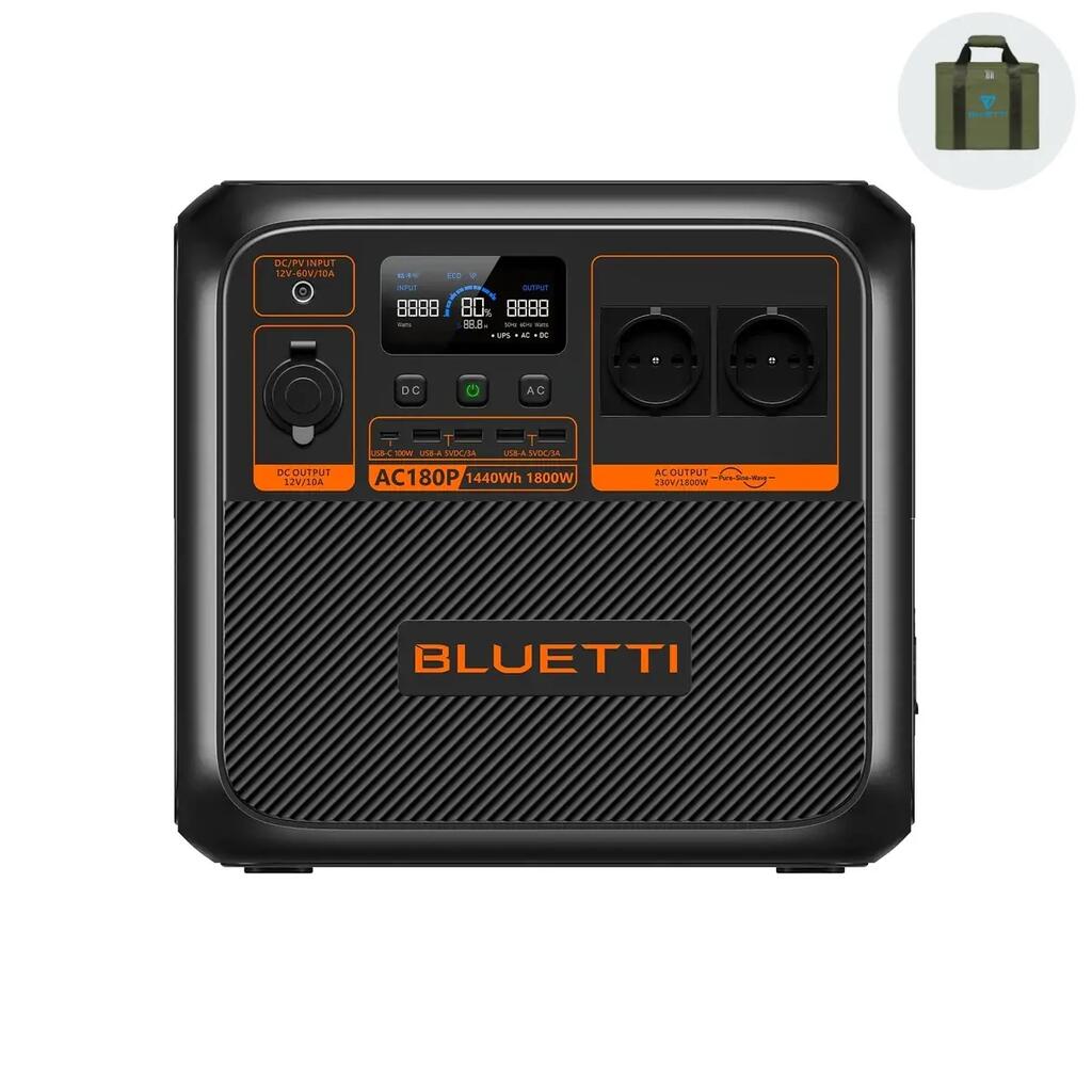 Преносима соларна станция BLUETTI AC180P 1440Wh/1800W за къмпинг и спешни случаи
