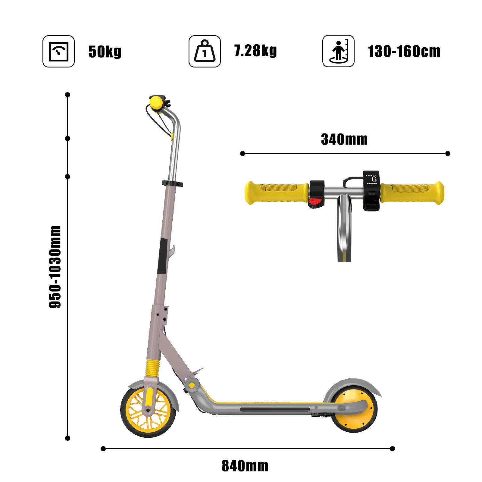 Elektrische kinderstep 150W, opvouwbaar, 16 km/u, verstelbaar stuur 2/7