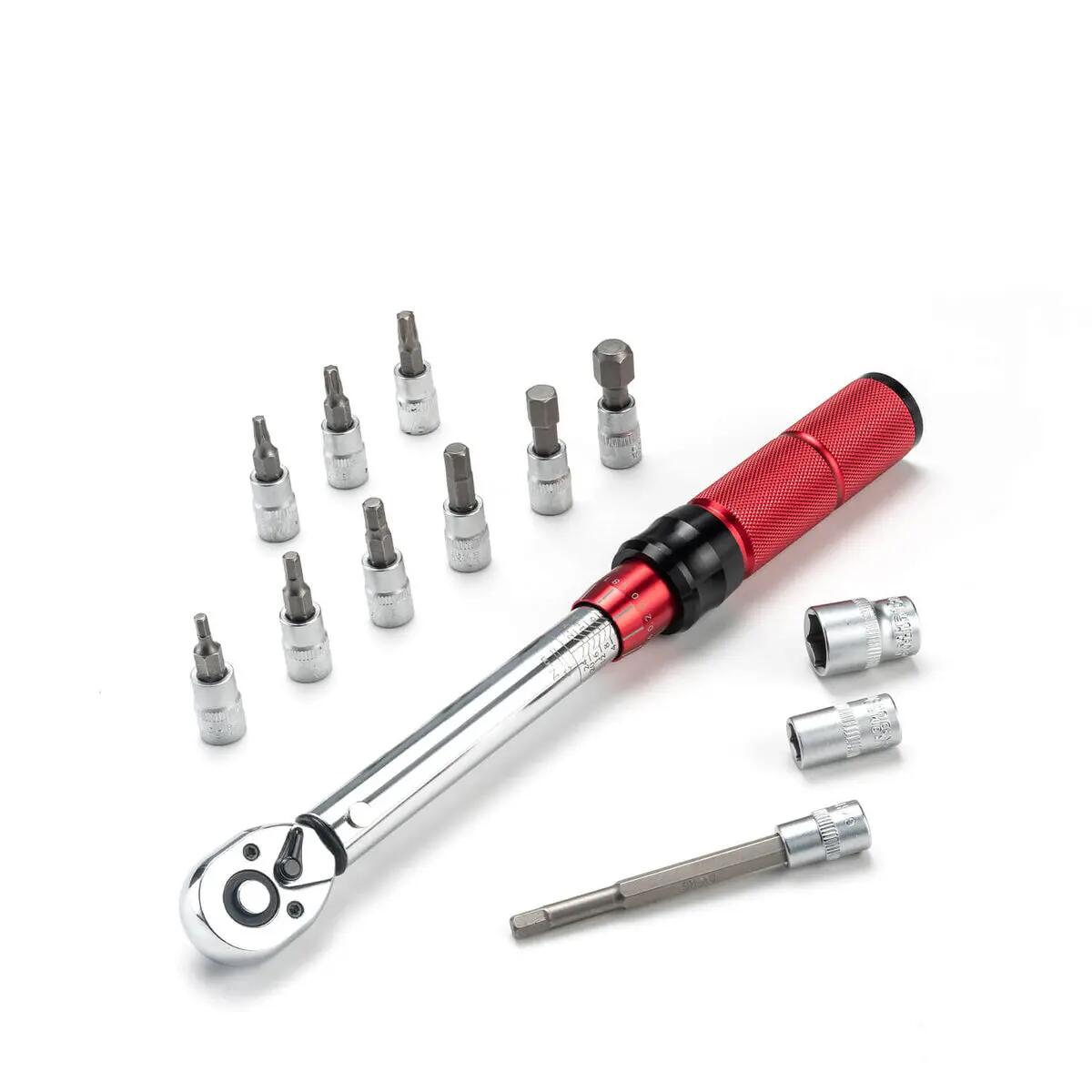 Bike Torque Wrench Portable 72-Tooth Ratchet Double Scale 2-24Nm Repair