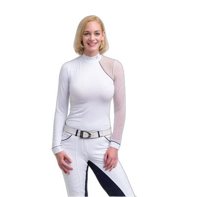 Dames polo met lange mouwen cavalliera modern