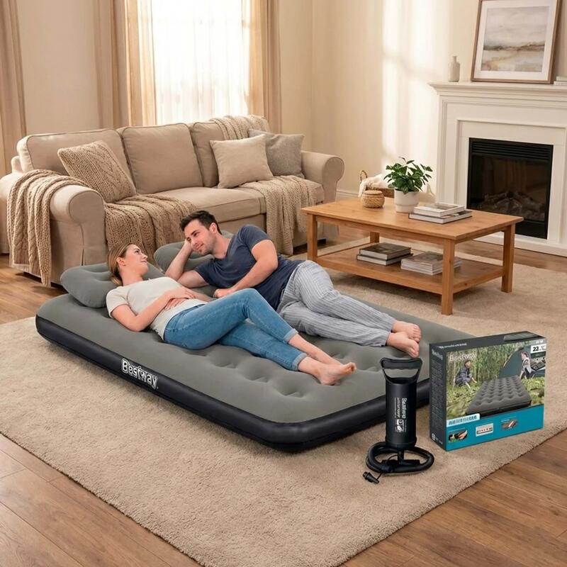 Bestway 2 Kişilik Şişme Yatak Kamp Yatağı  El Pompası ve Yastık Hediyeli  671GZ BW146