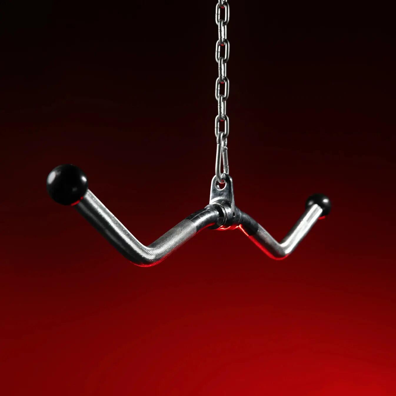 BARRE DE TRACTION CURL AVEC ÉLÉMENT D'ATTACHE | ACCESSOIRE MUSCULATION 2/7