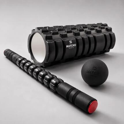 Rouleau de Massage - Foam Roller - Rouleaux de Massage - Dur - 33cm - Noir