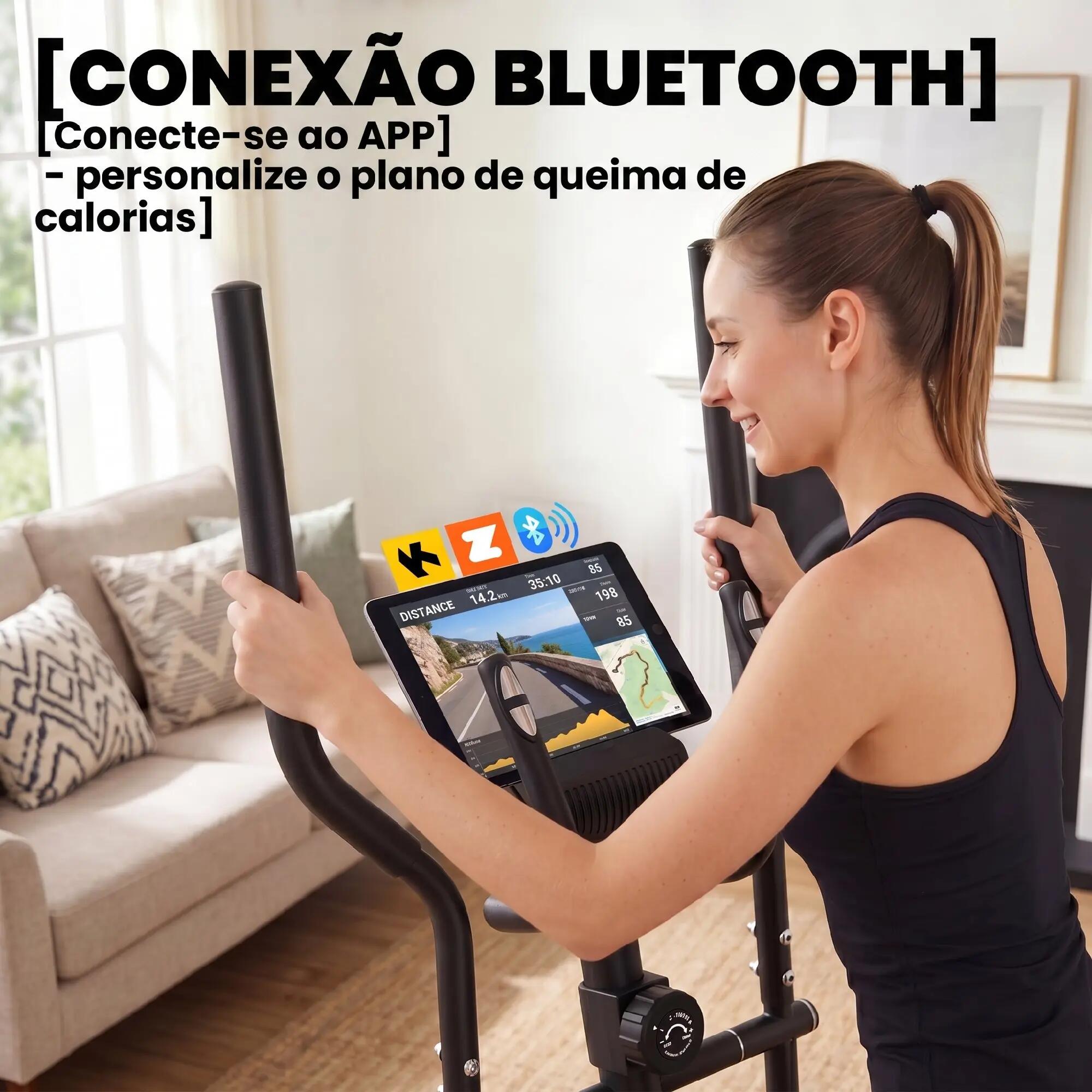 Bicicleta elíptica 100x52x153 cm preto e amarelo SPORTNOW 6/10