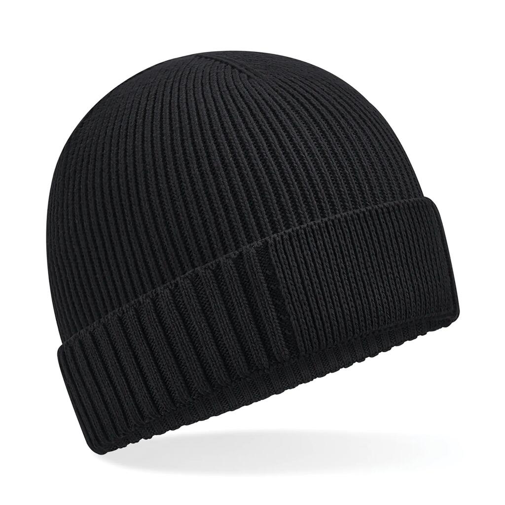 Bonnet en coton biologique avec patch technique  - Black - One Size