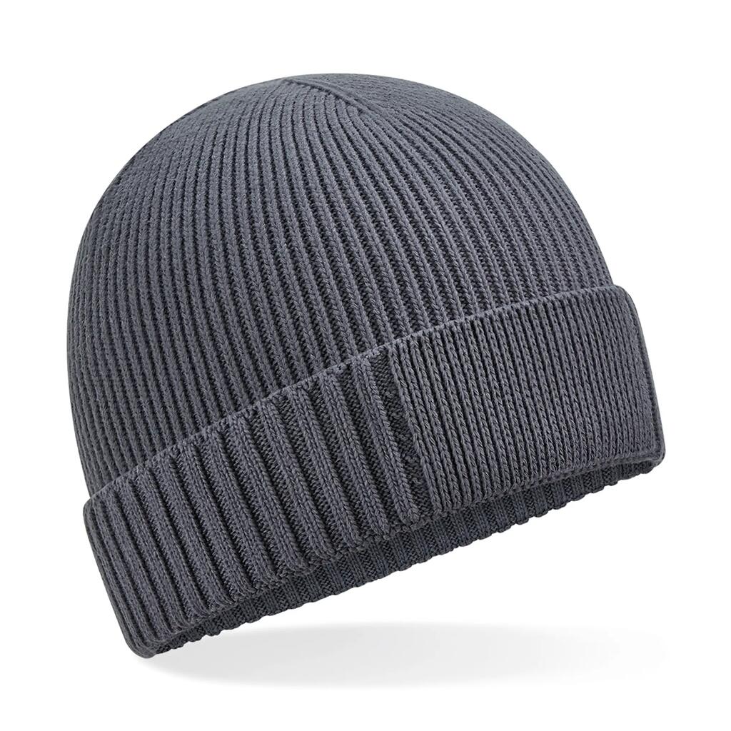 Bonnet en coton biologique avec patch technique - Graphite Grey - One Size