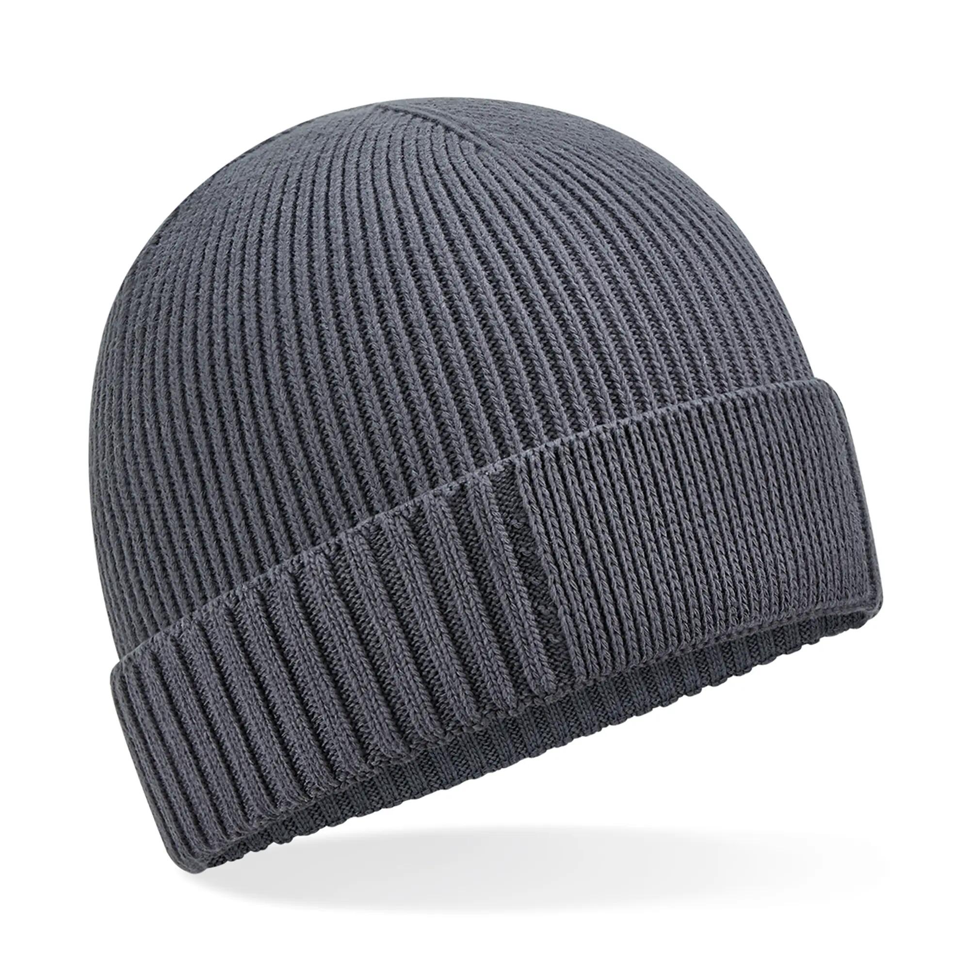 Bonnet en coton biologique avec patch technique - Graphite Grey - One Size