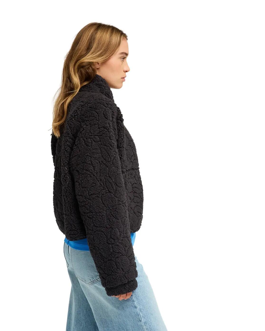 Relaxed Fit Zip-Sweater BLURRY CLOUD Schwarz Dames 3/4