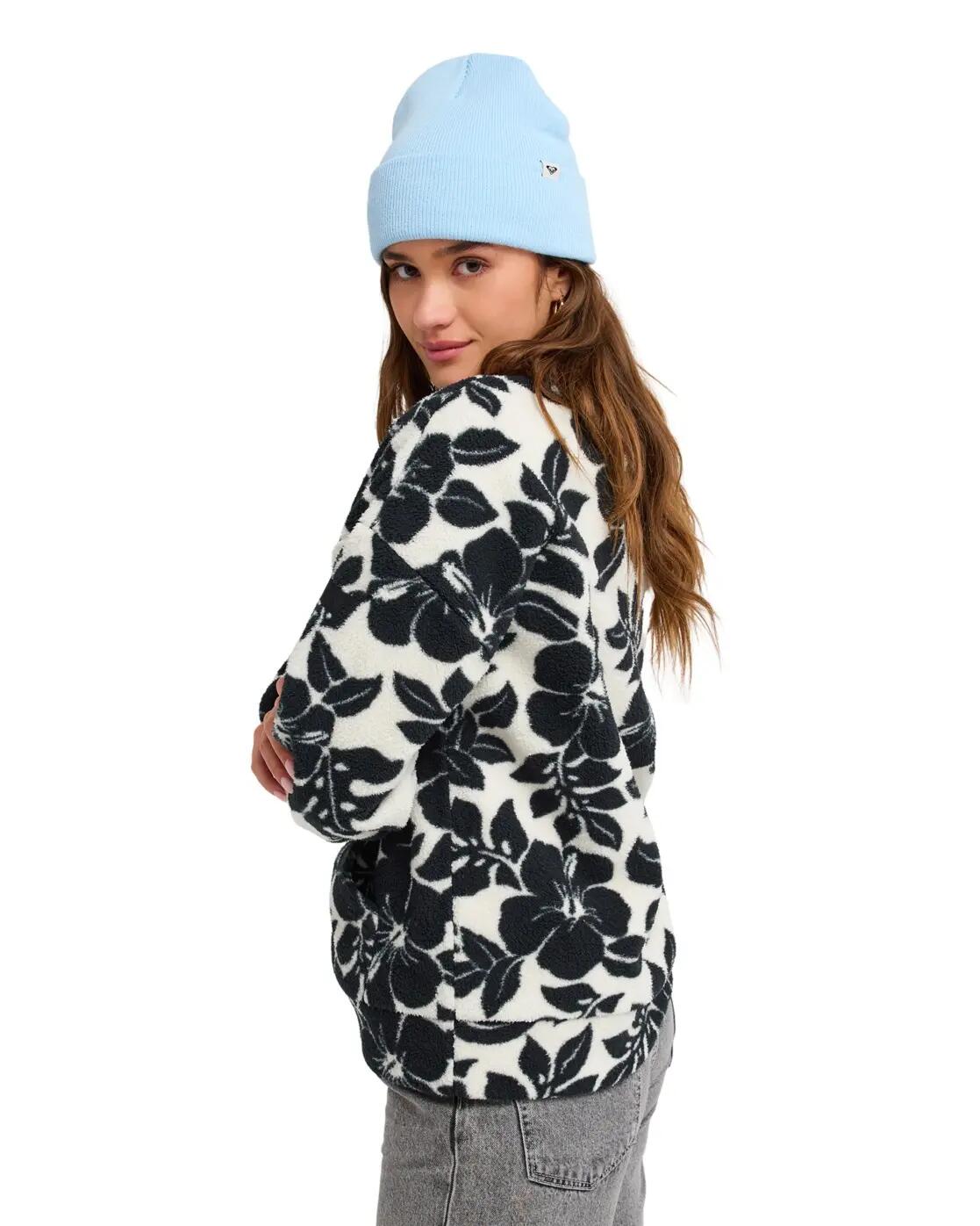 Polar con media cremallera LIVE OUT LOUD Blanco Mujer 3/4