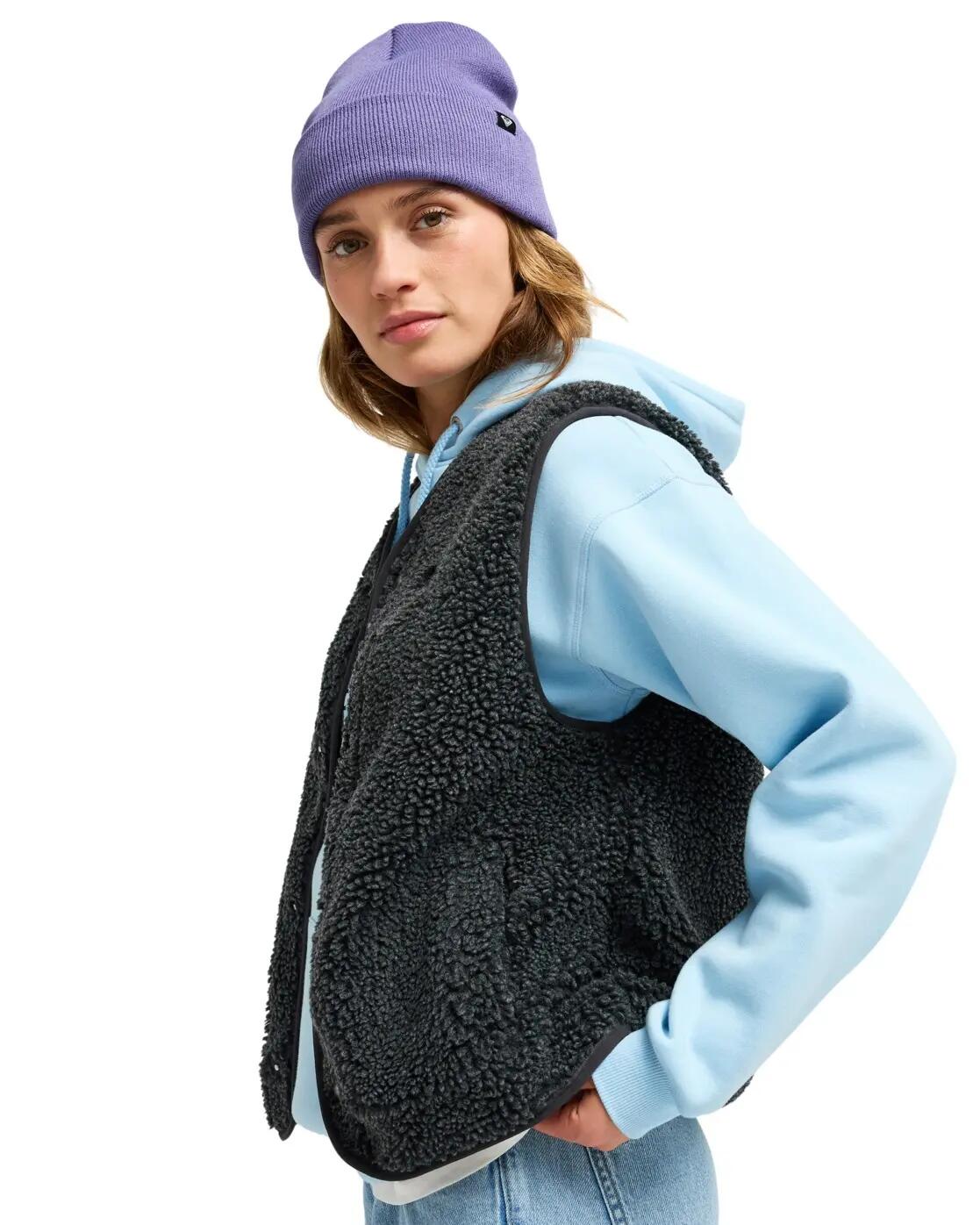 Sherpa-Polarfleece-Weste ICONIC TOWN Schwarz Dames 3/4