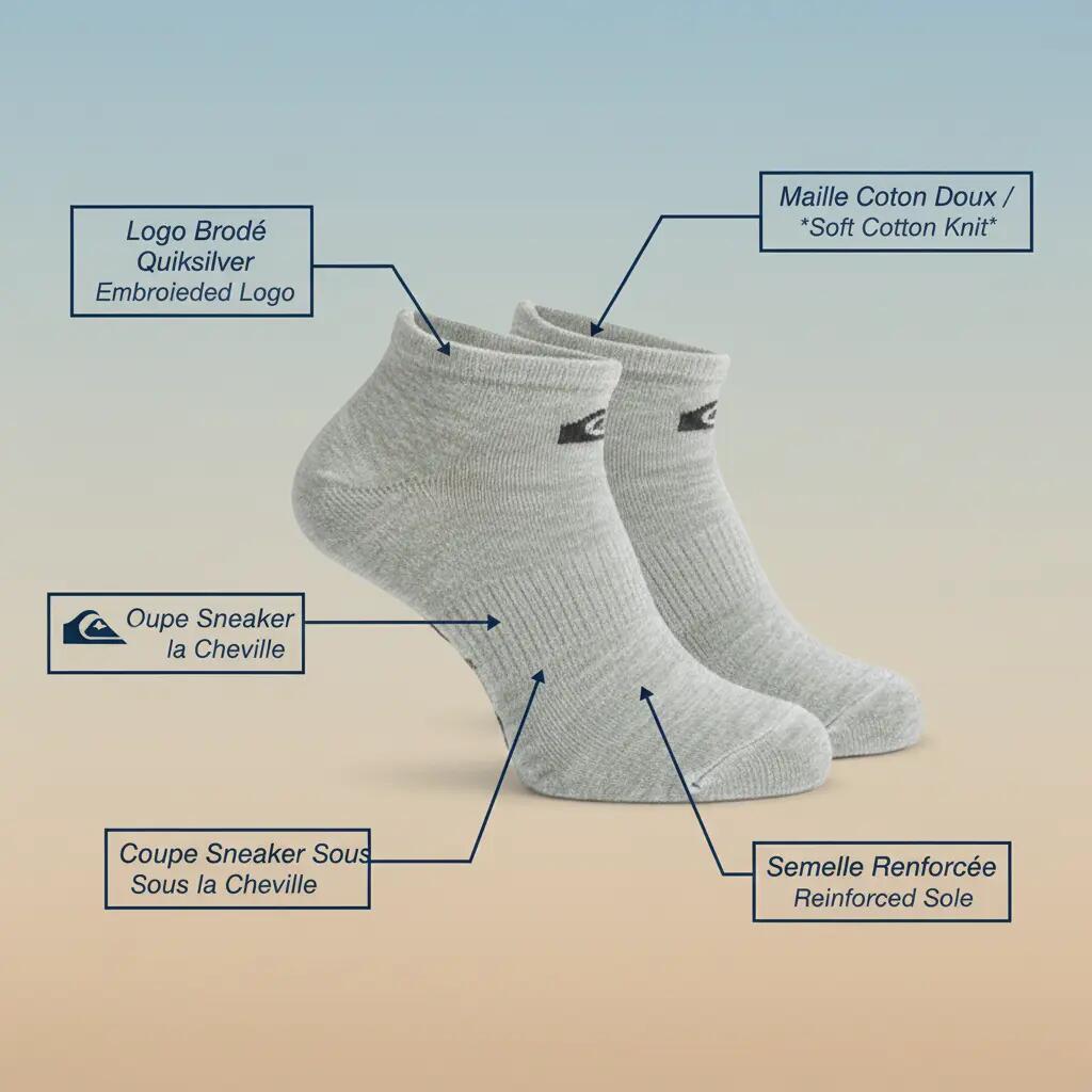 Pack de Meias Homem SNEAKER QUIKSILVER – 6 Pares Desporto 5/7