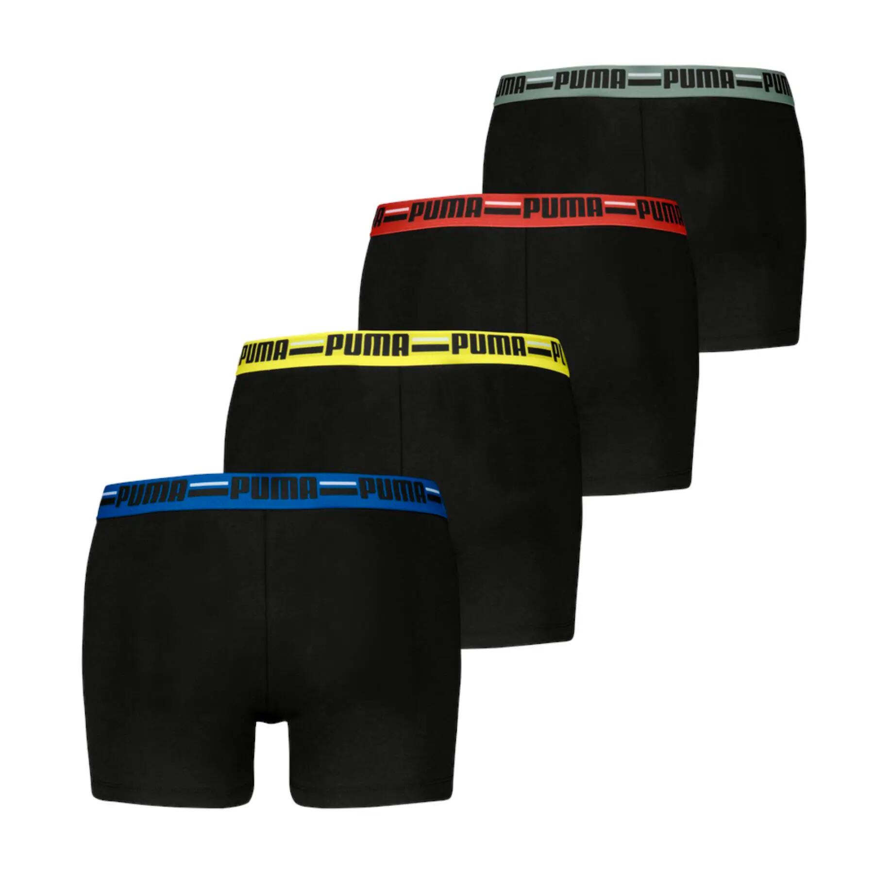 Bokserki męskie Puma BASIC BRAND ELASTIC 4-PACK czarne 93819710 r S 2/2