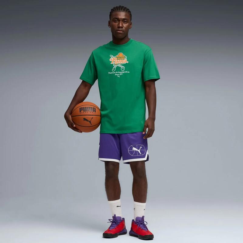 Pantaloni scurți bărbați Puma JUNIOR VARSITY BASKETBALL 7'' mov, mărimea L