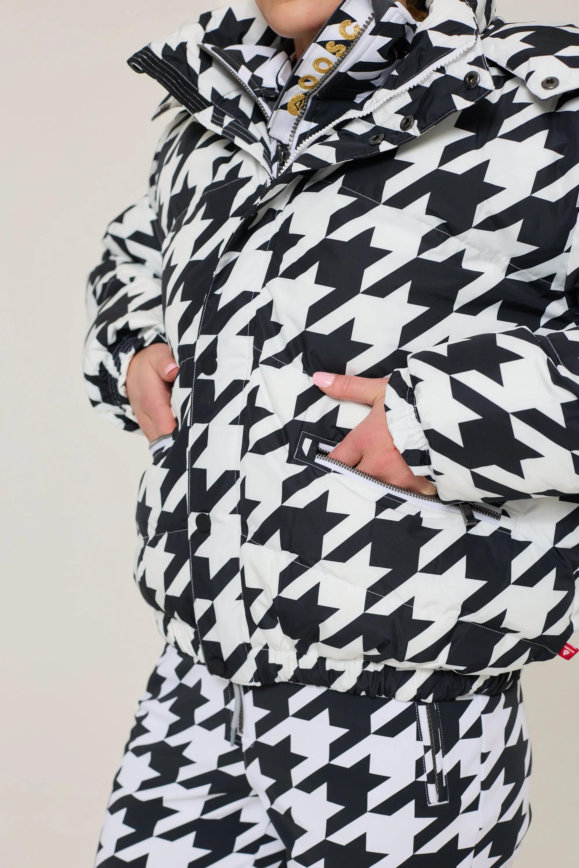 Piumino Chic - Fantasia Pied de Poule Bianco e Nero 7/7