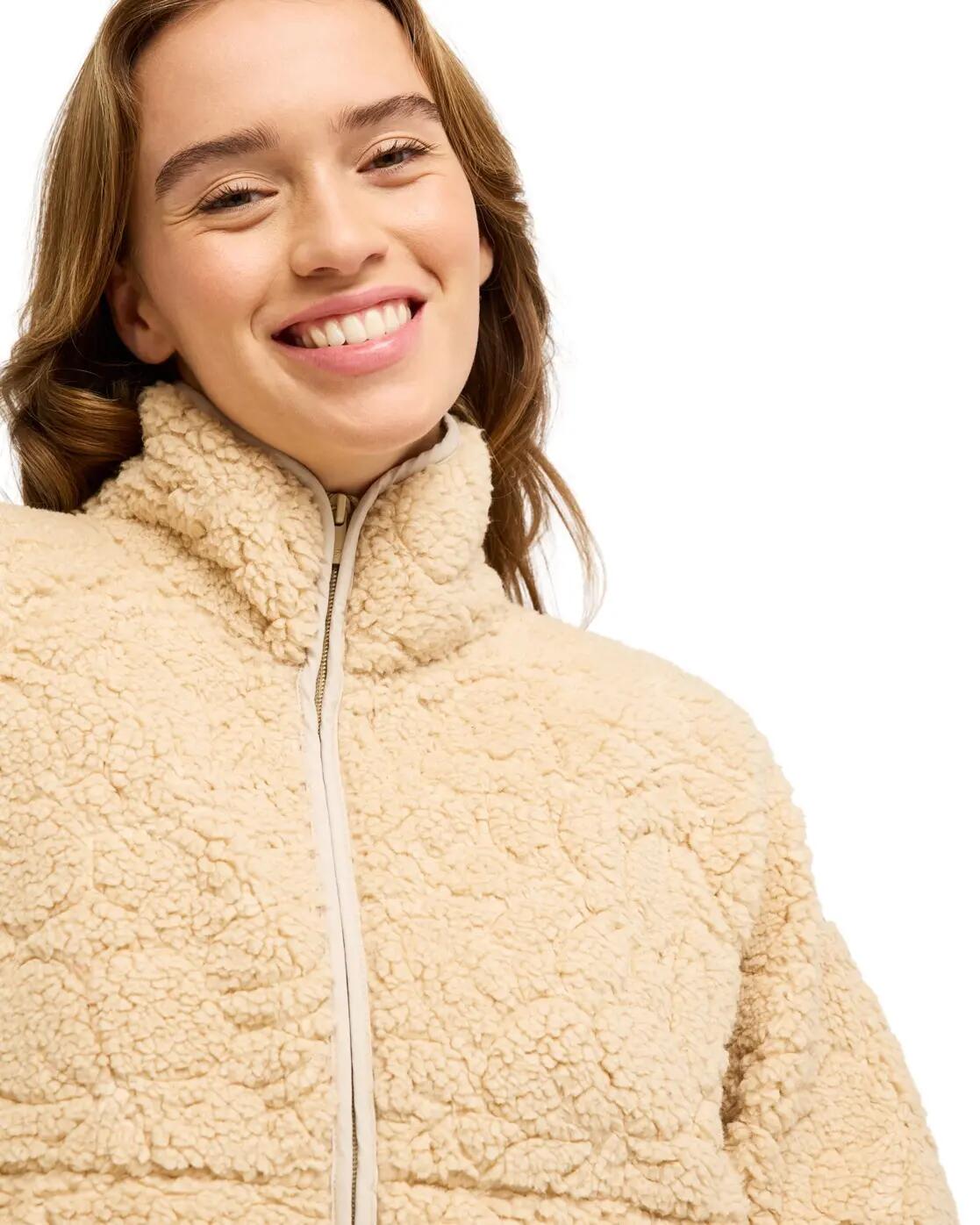 Relaxed Fit Zip-Sweater BLURRY CLOUD Beige Dames 4/4