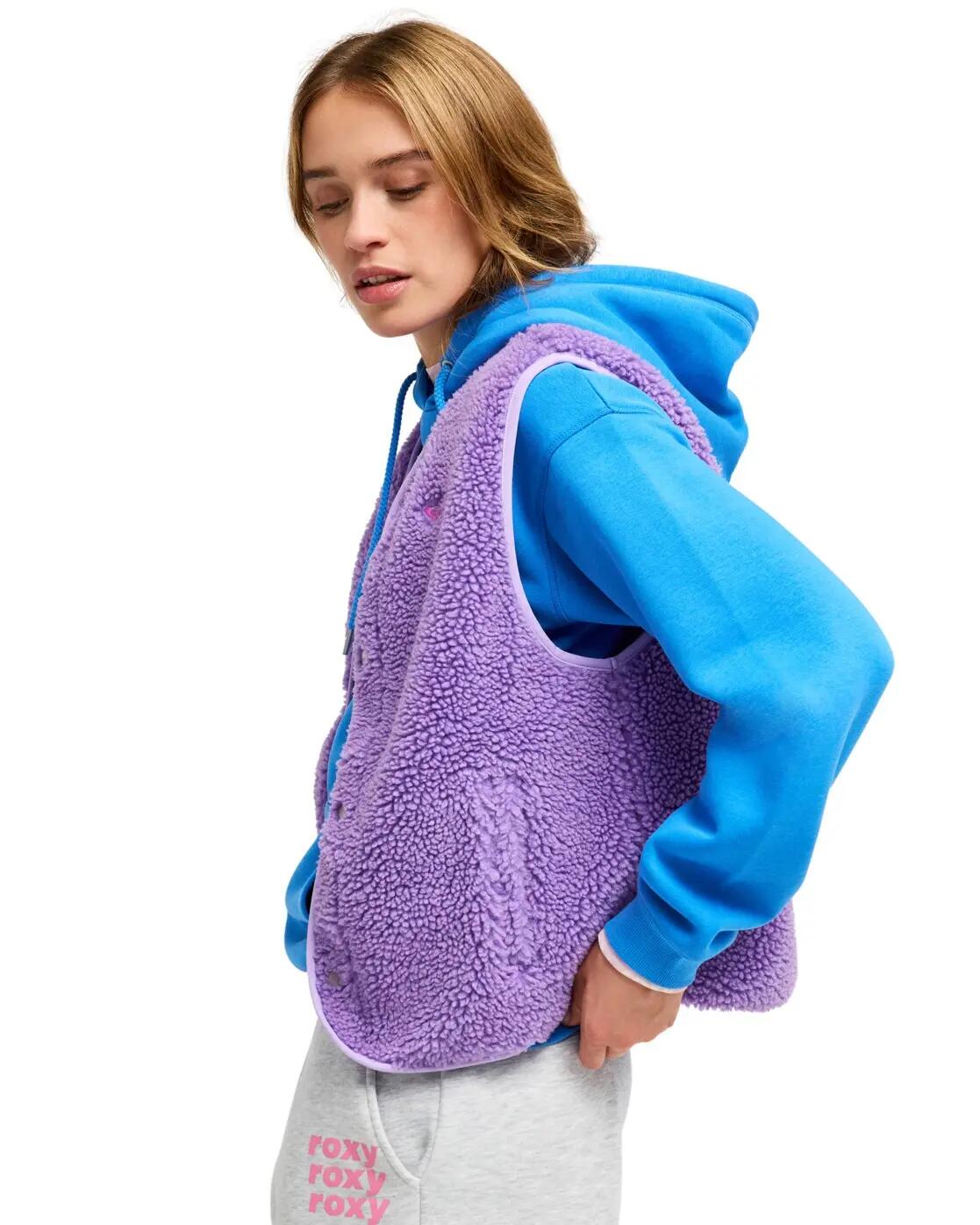 Chaleco polar sherpa ICONIC TOWN Morado Mujer 3/4
