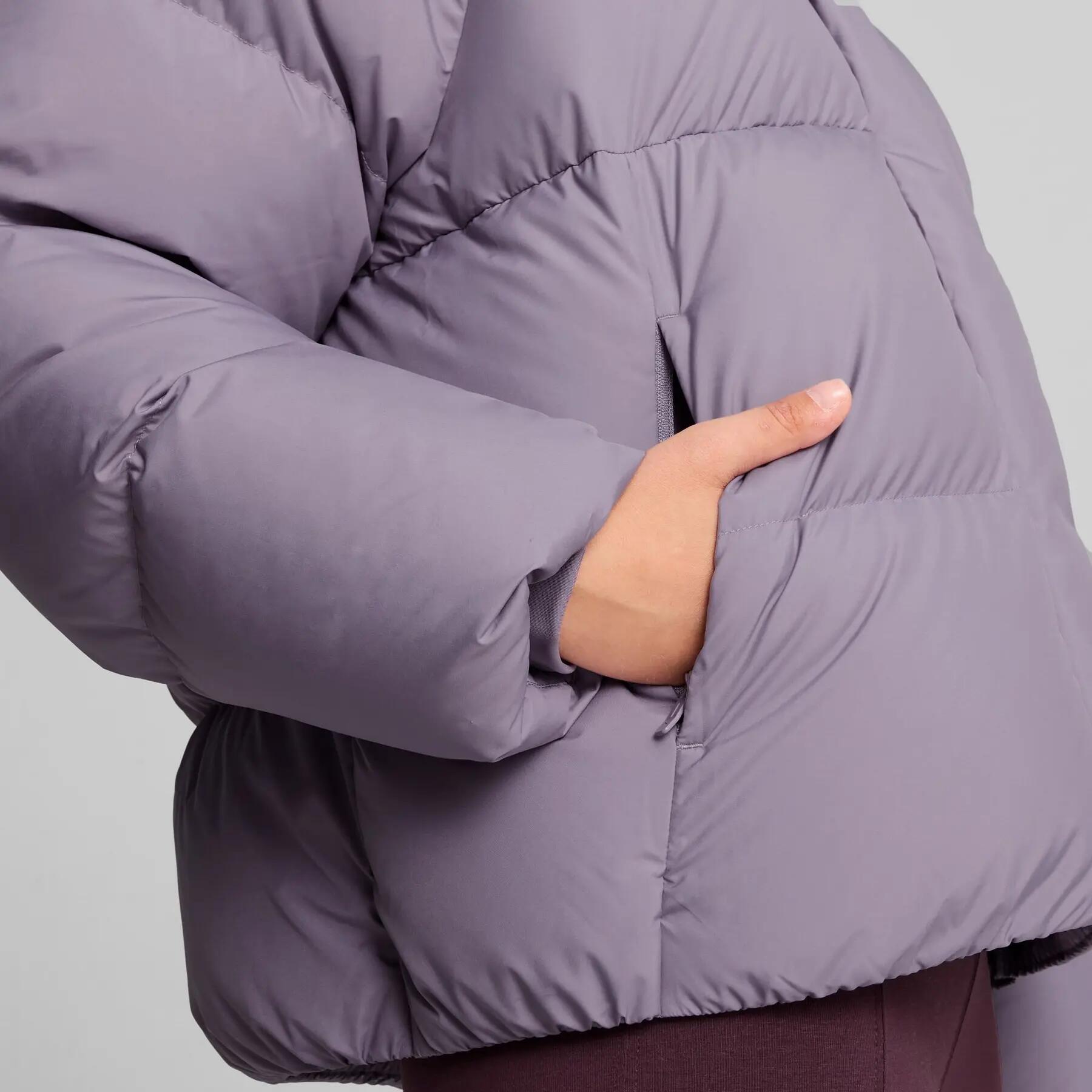 Chaqueta con capucha Puma DOWN PUFFER para mujer, color morado, talla L 7/7