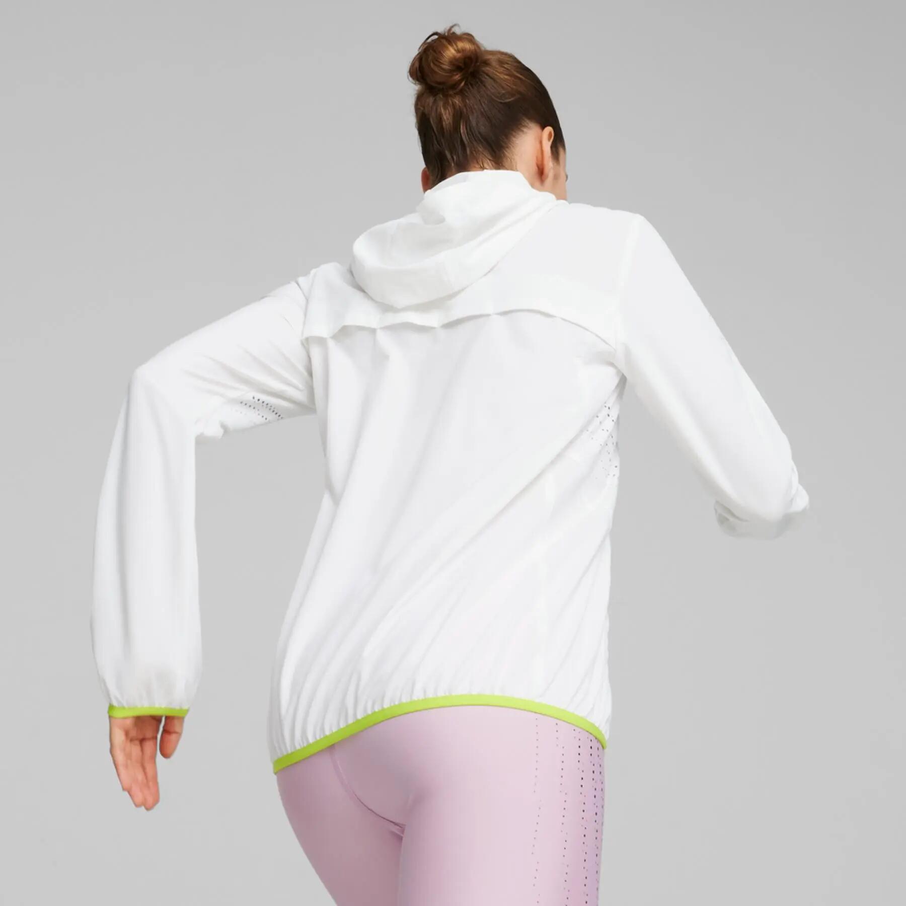 Giacca con cappuccio da donna Puma RUN ULTRAWEAVE bianca, taglia S 5/8