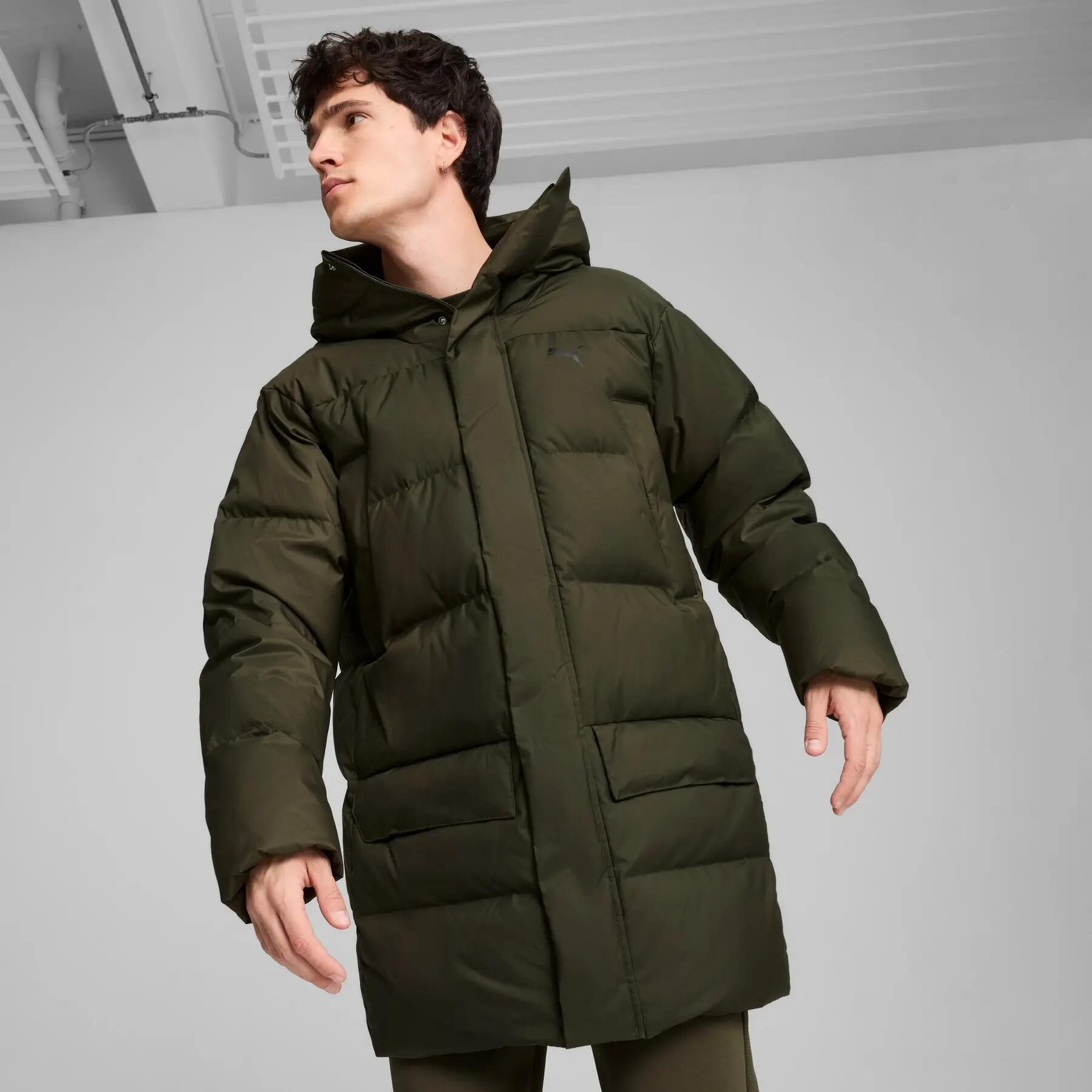 Giacca con cappuccio da uomo Puma PROTECTIVE DOWN PARKA verde 62646670 r M 3/5