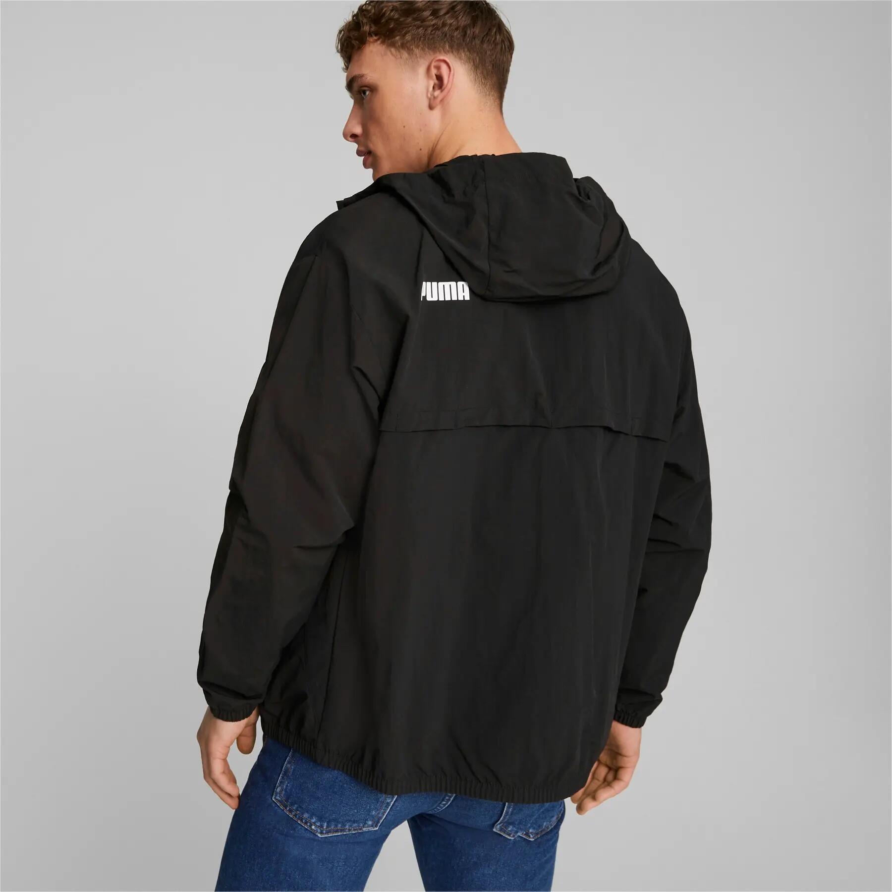 Chaqueta con capucha Puma WINDBREAKER para hombre, color negro, 67538701 r S 5/8