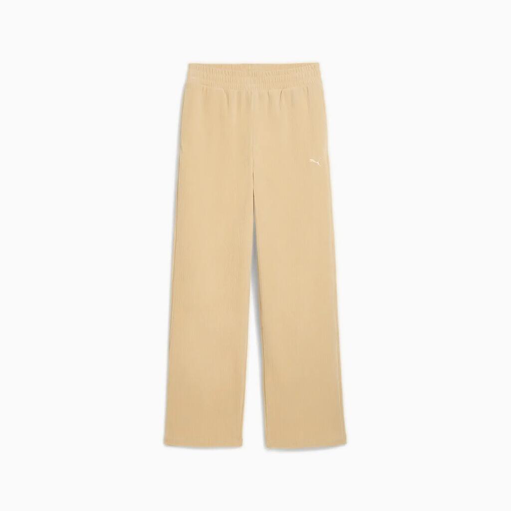 Puma ESS ELEVATED VELOUR RIB STRAIGHT women's pants beige 68810883 r XL