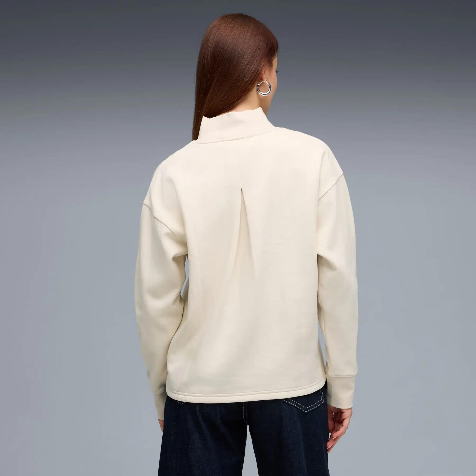Sudadera Puma HER RELAXED CREW FL para mujer, color beige, 68815287 r L 4/5