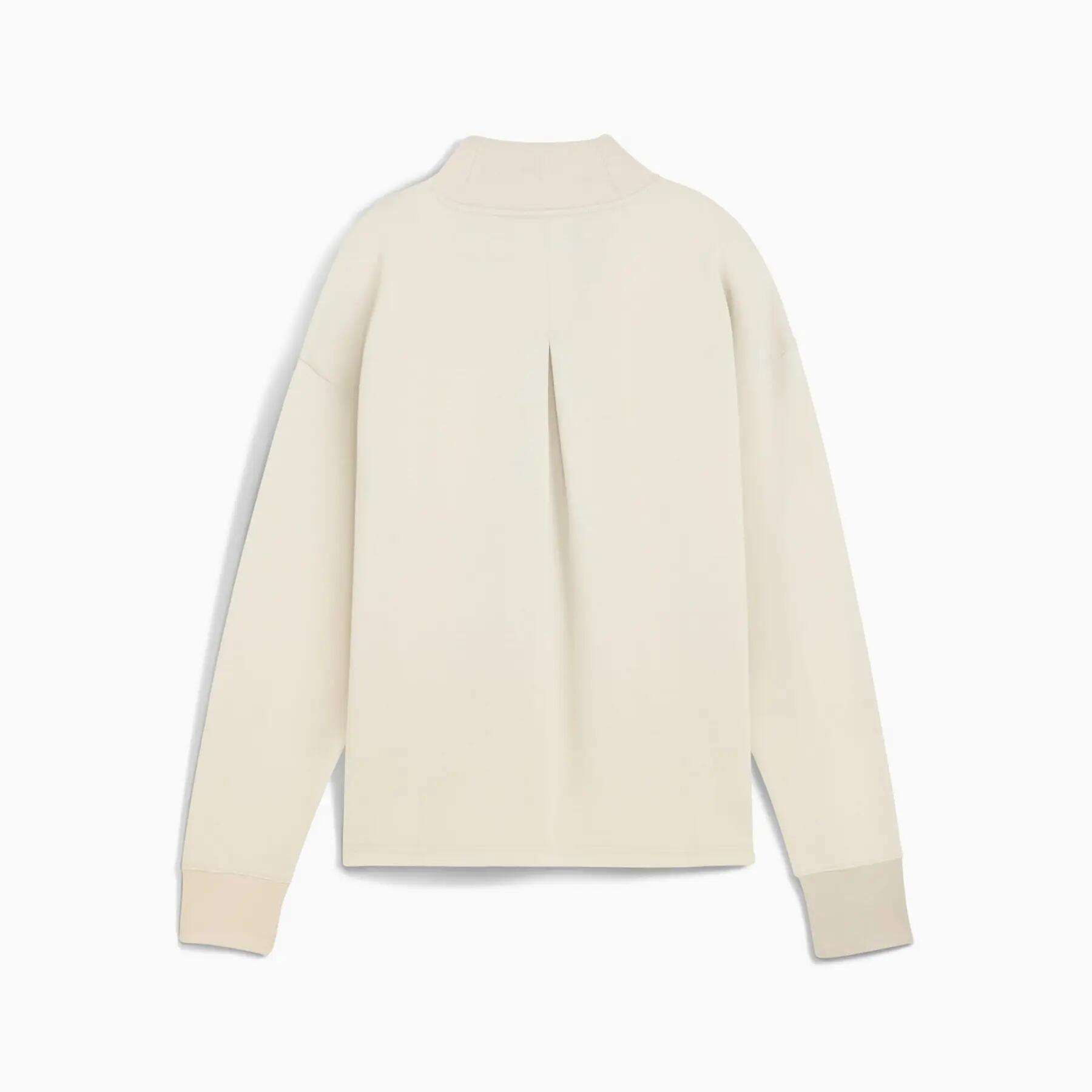 Sudadera Puma HER RELAXED CREW FL para mujer, color beige, 68815287 r L 2/5